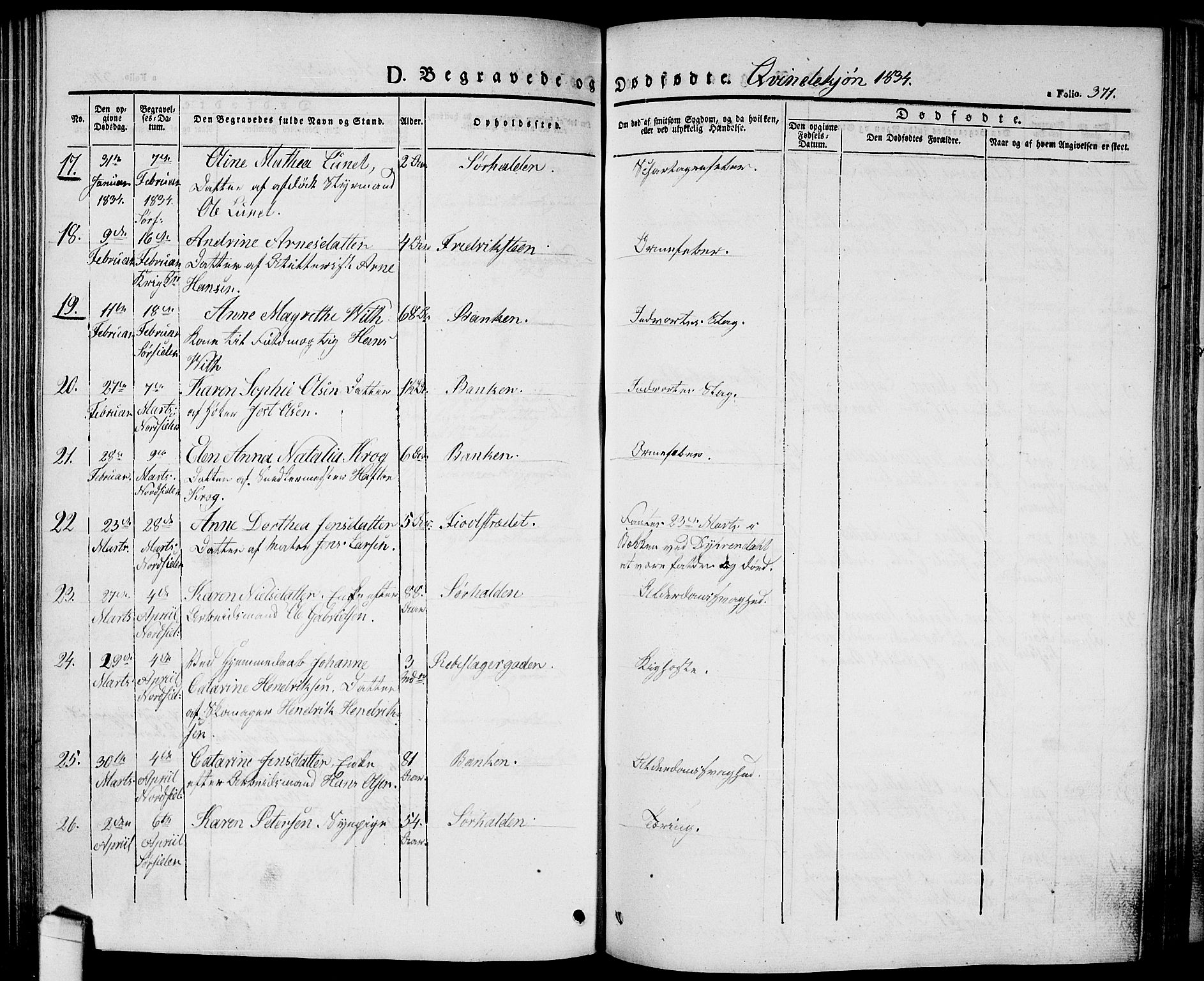 Halden prestekontor Kirkebøker, SAO/A-10909/G/Ga/L0003: Parish register (copy) no. 3, 1834-1844, p. 371