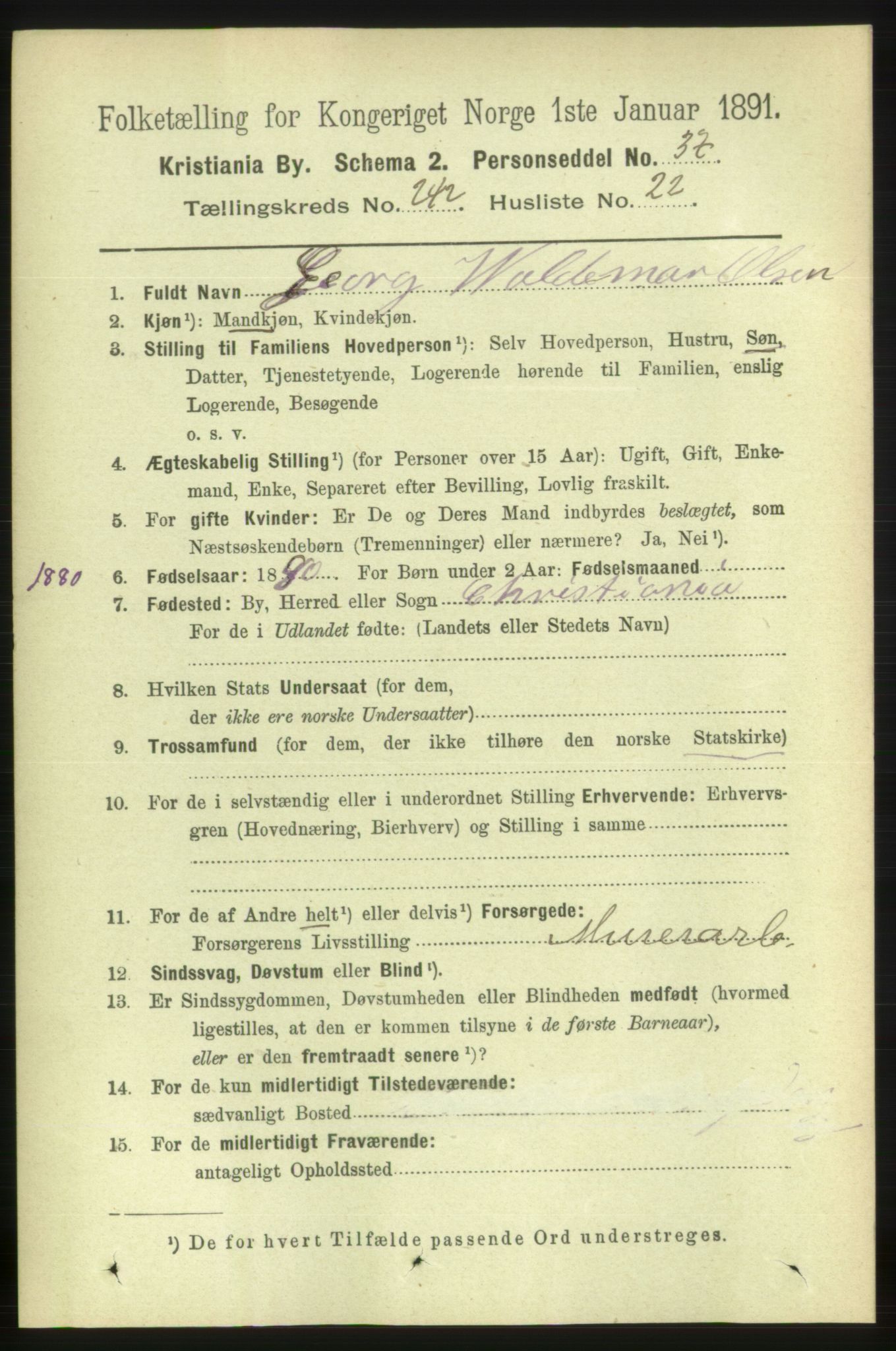 RA, 1891 census for 0301 Kristiania, 1891, p. 147518