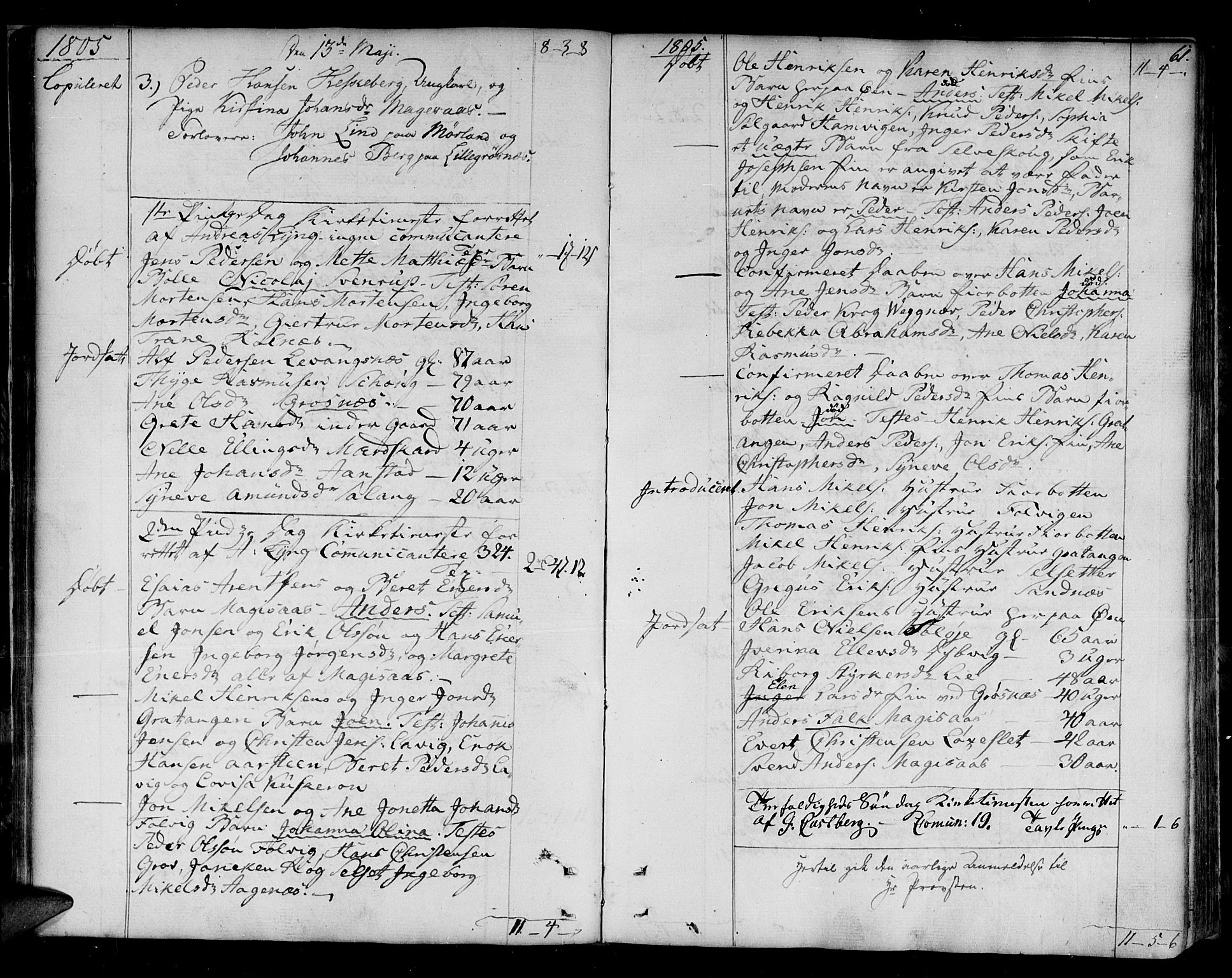 Ibestad sokneprestembete, SATØ/S-0077/H/Ha/Haa/L0004kirke: Parish register (official) no. 4, 1801-1824, p. 61