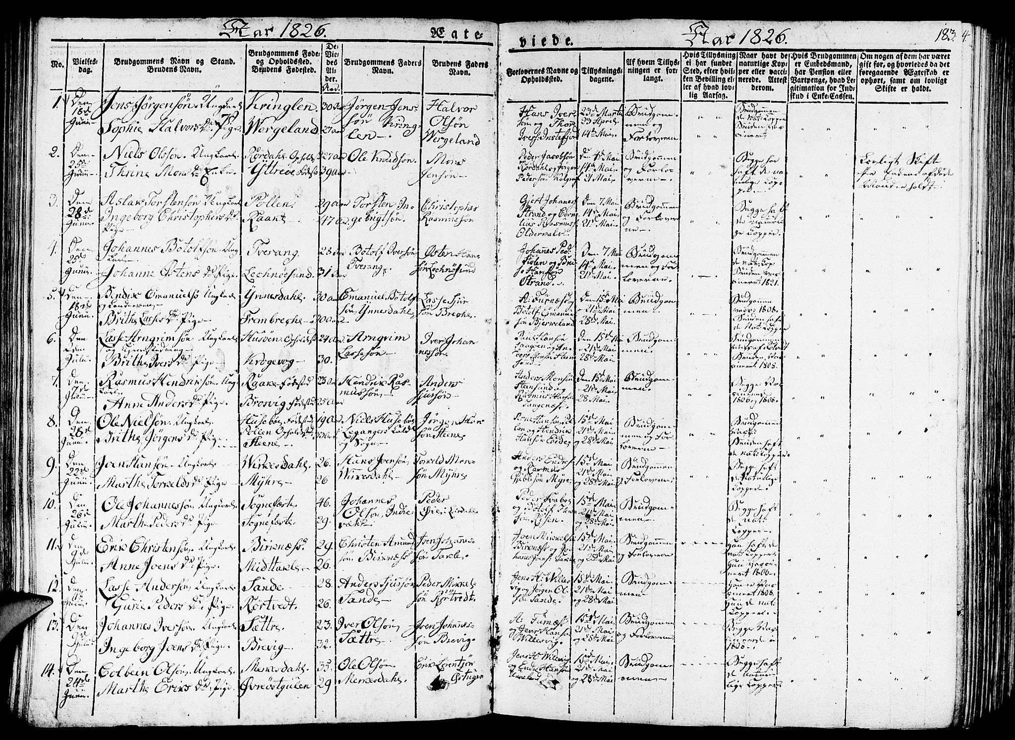 Gulen sokneprestembete, SAB/A-80201/H/Haa/Haaa/L0019: Parish register (official) no. A 19, 1826-1836, p. 183