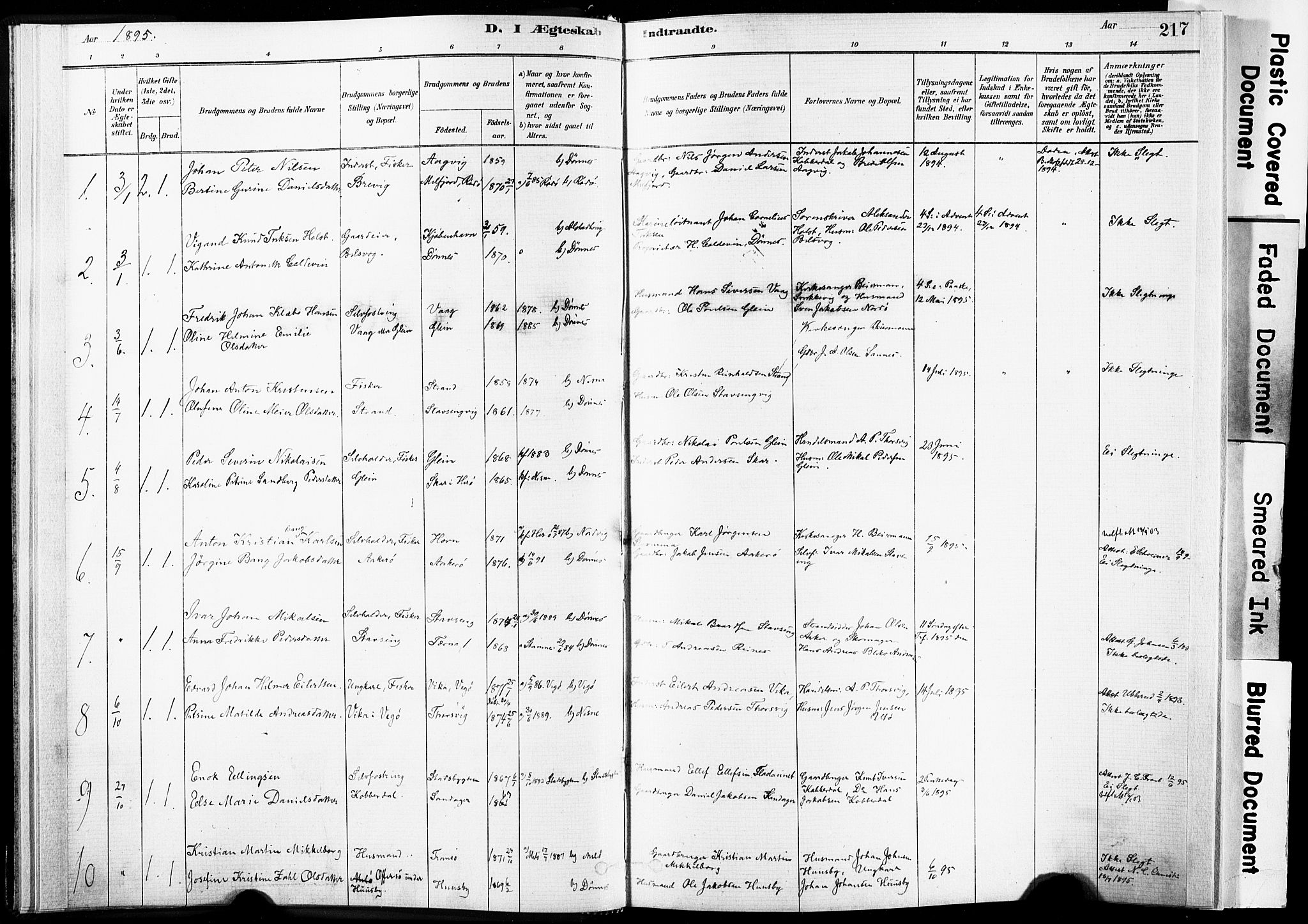 Ministerialprotokoller, klokkerbøker og fødselsregistre - Nordland, AV/SAT-A-1459/835/L0526: Parish register (official) no. 835A03II, 1881-1910, p. 217