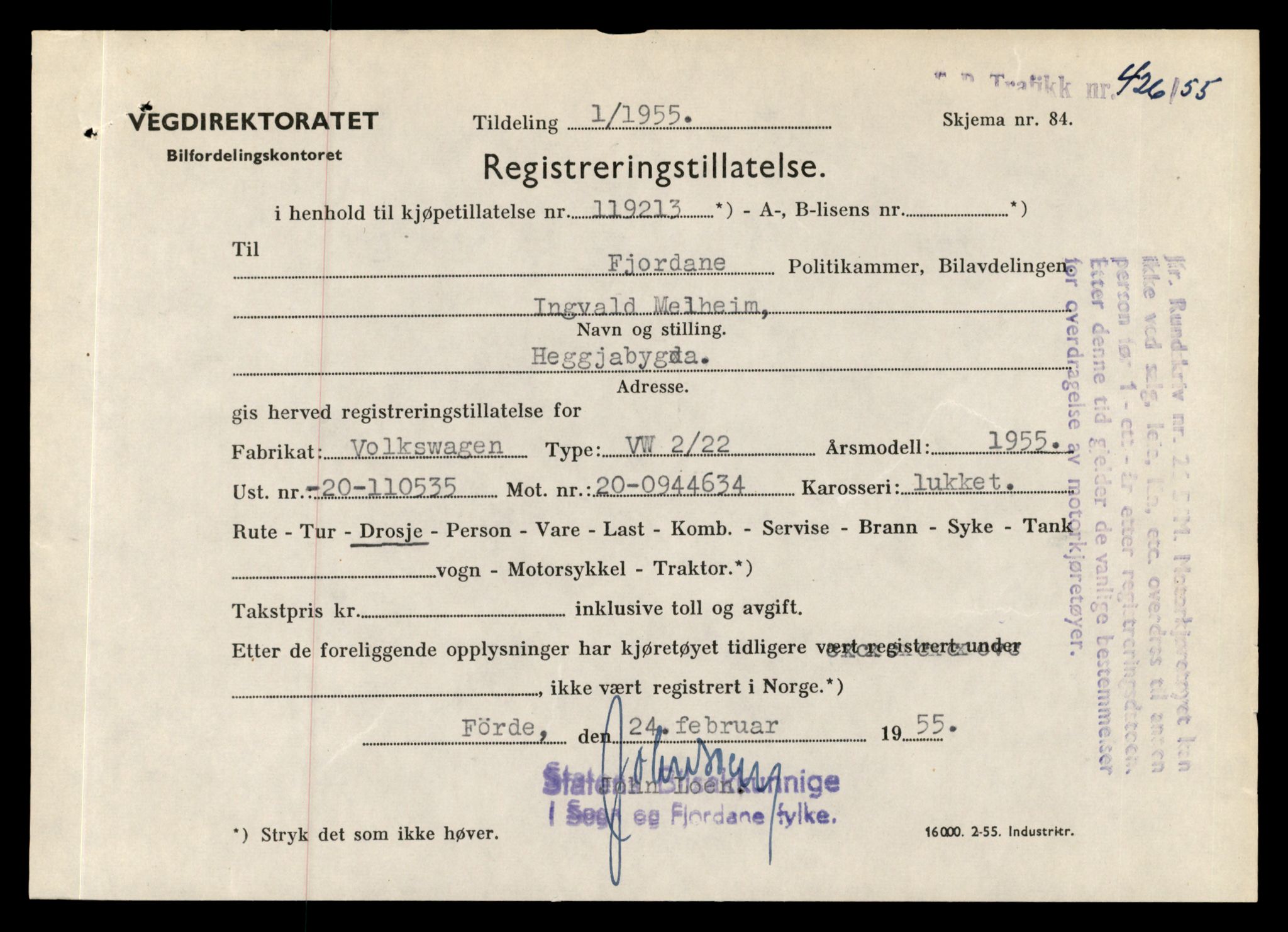 Møre og Romsdal vegkontor - Ålesund trafikkstasjon, AV/SAT-A-4099/F/Fe/L0012: Registreringskort for kjøretøy T 1290 - T 1450, 1927-1998, p. 35