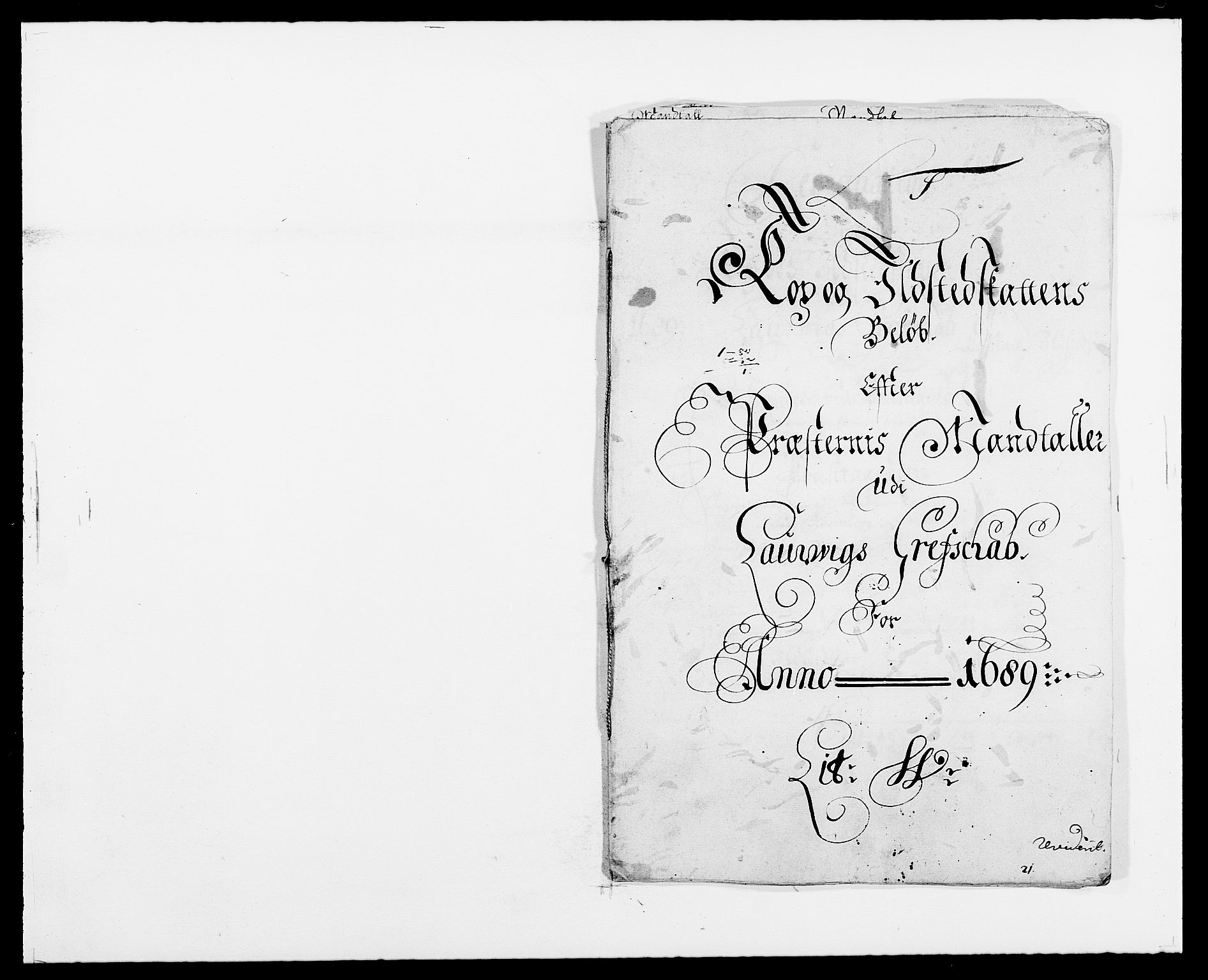 Rentekammeret inntil 1814, Reviderte regnskaper, Fogderegnskap, RA/EA-4092/R33/L1971: Fogderegnskap Larvik grevskap, 1688-1689, p. 353
