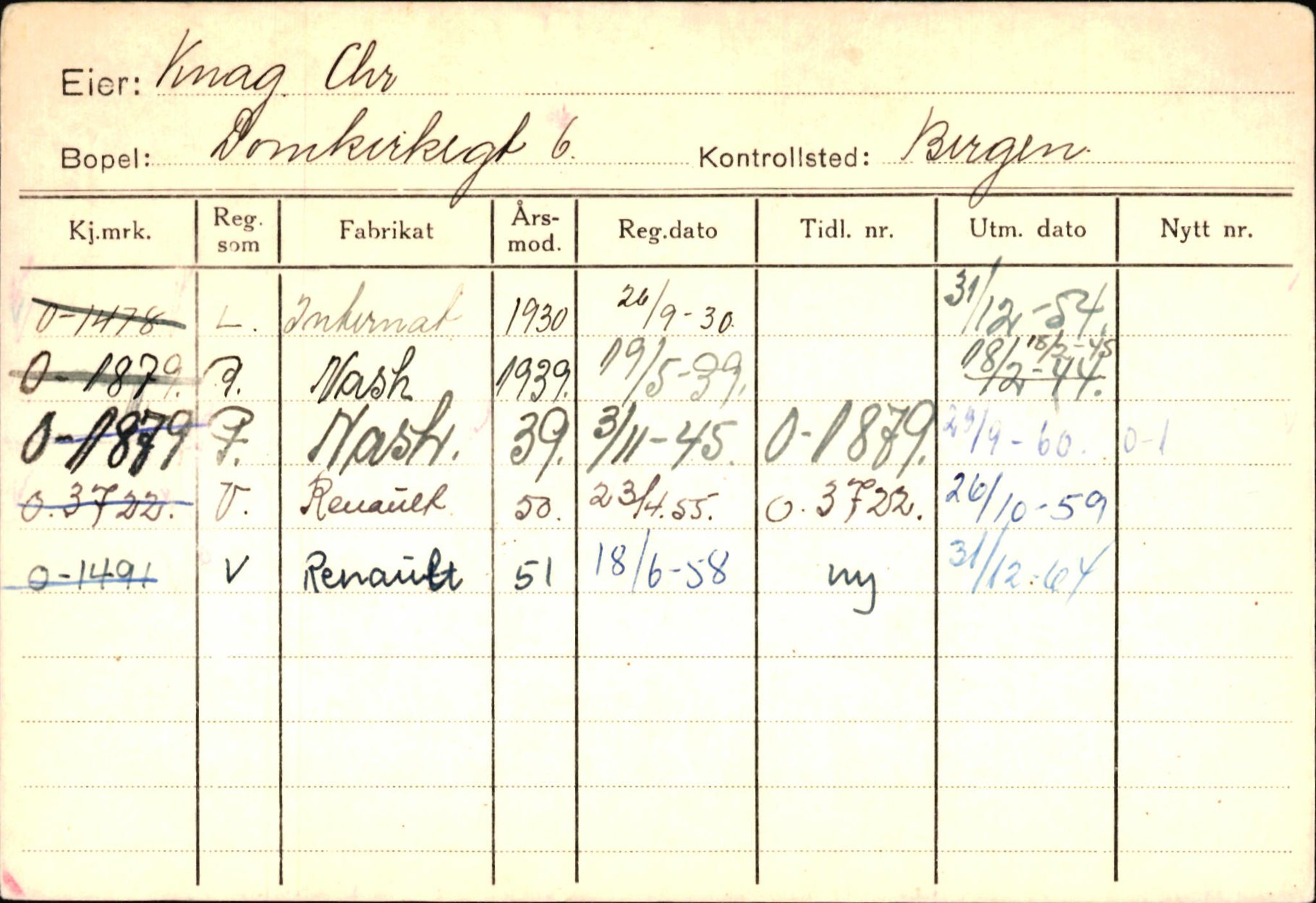 Statens vegvesen, Hordaland vegkontor, AV/SAB-A-5201/2/Hb/L0019: O-eierkort K, 1920-1971, p. 8