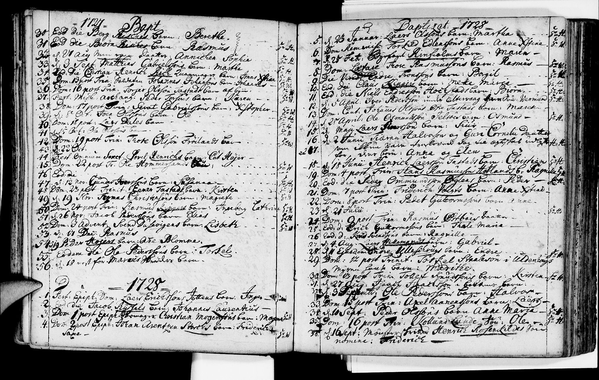 Domkirken sokneprestkontor, SAST/A-101812/001/30/30BA/L0002: Parish register (official) no. A 2 /1, 1727-1738