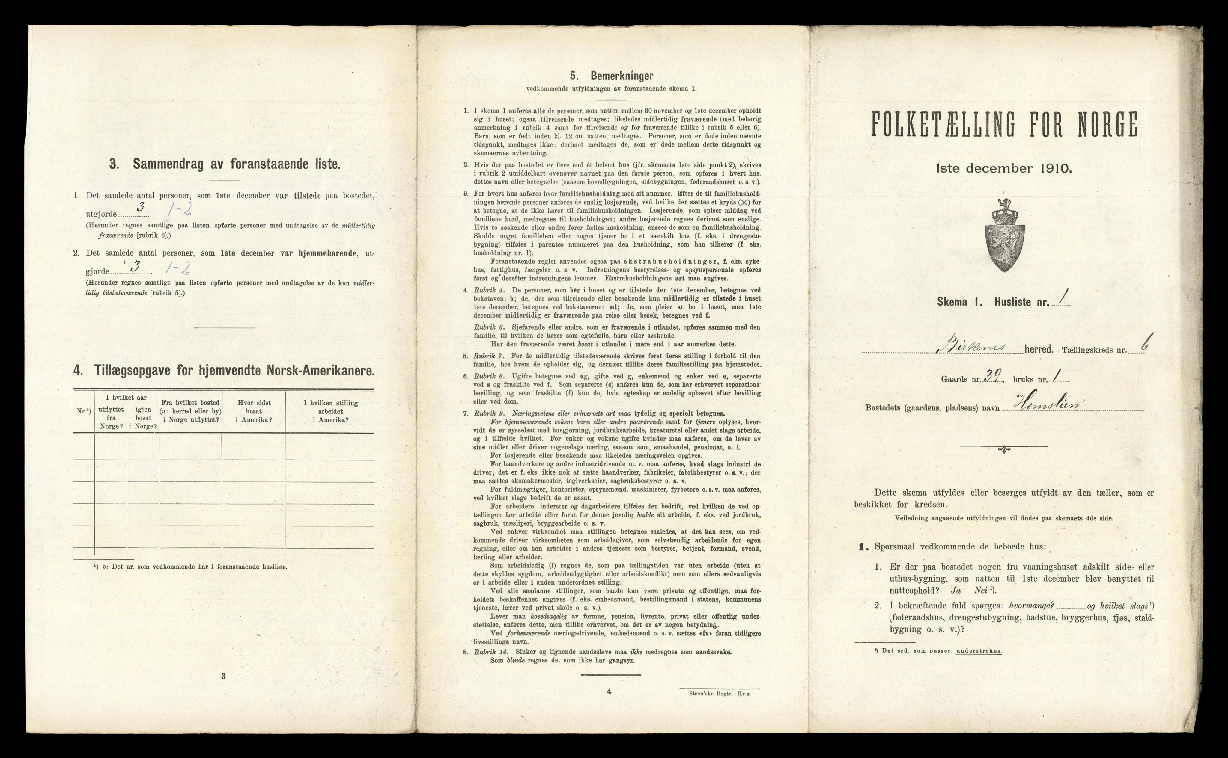 RA, 1910 census for Birkenes, 1910, p. 568