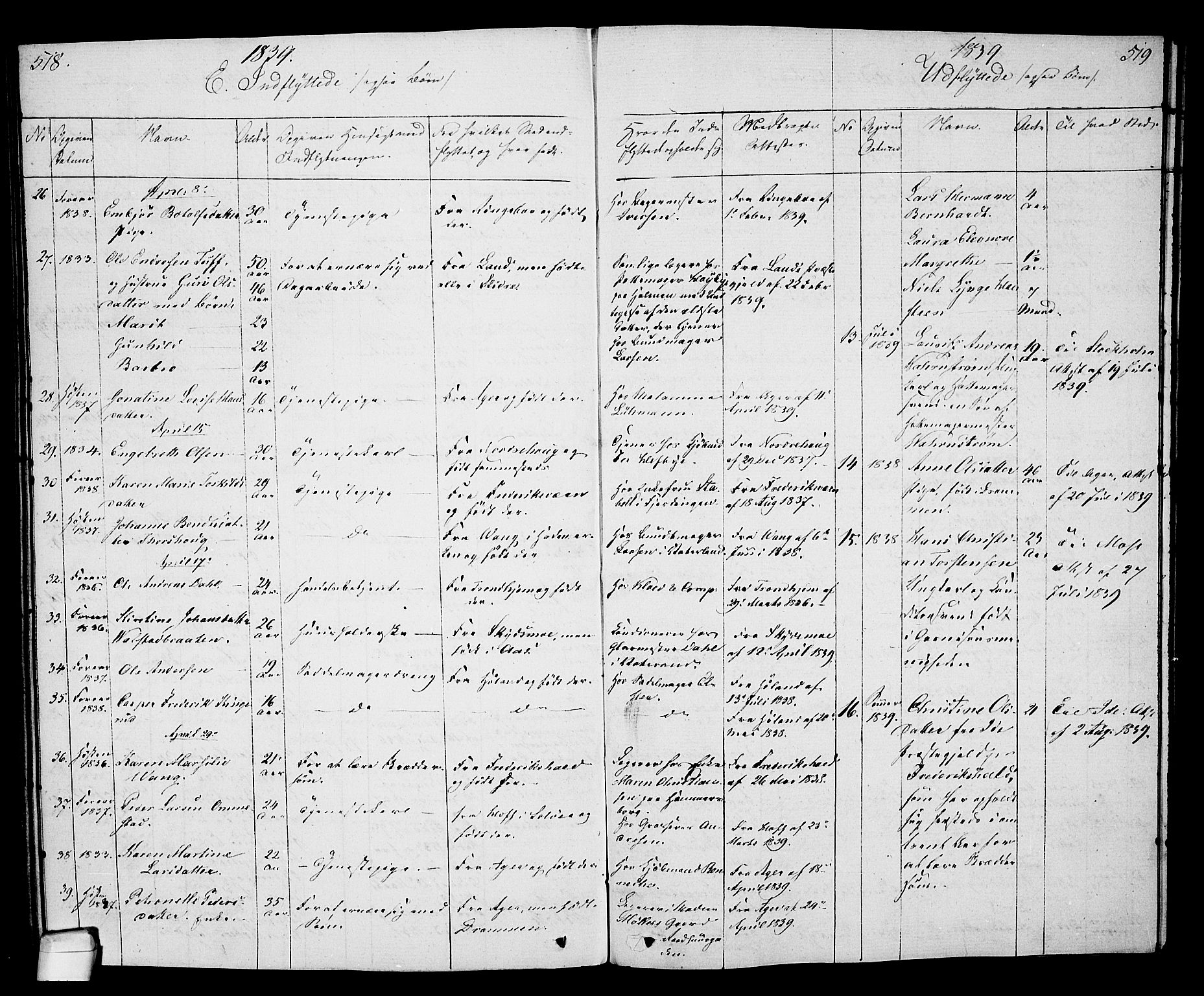 Oslo domkirke Kirkebøker, SAO/A-10752/F/Fa/L0027: Parish register (official) no. 27, 1828-1840, p. 518-519