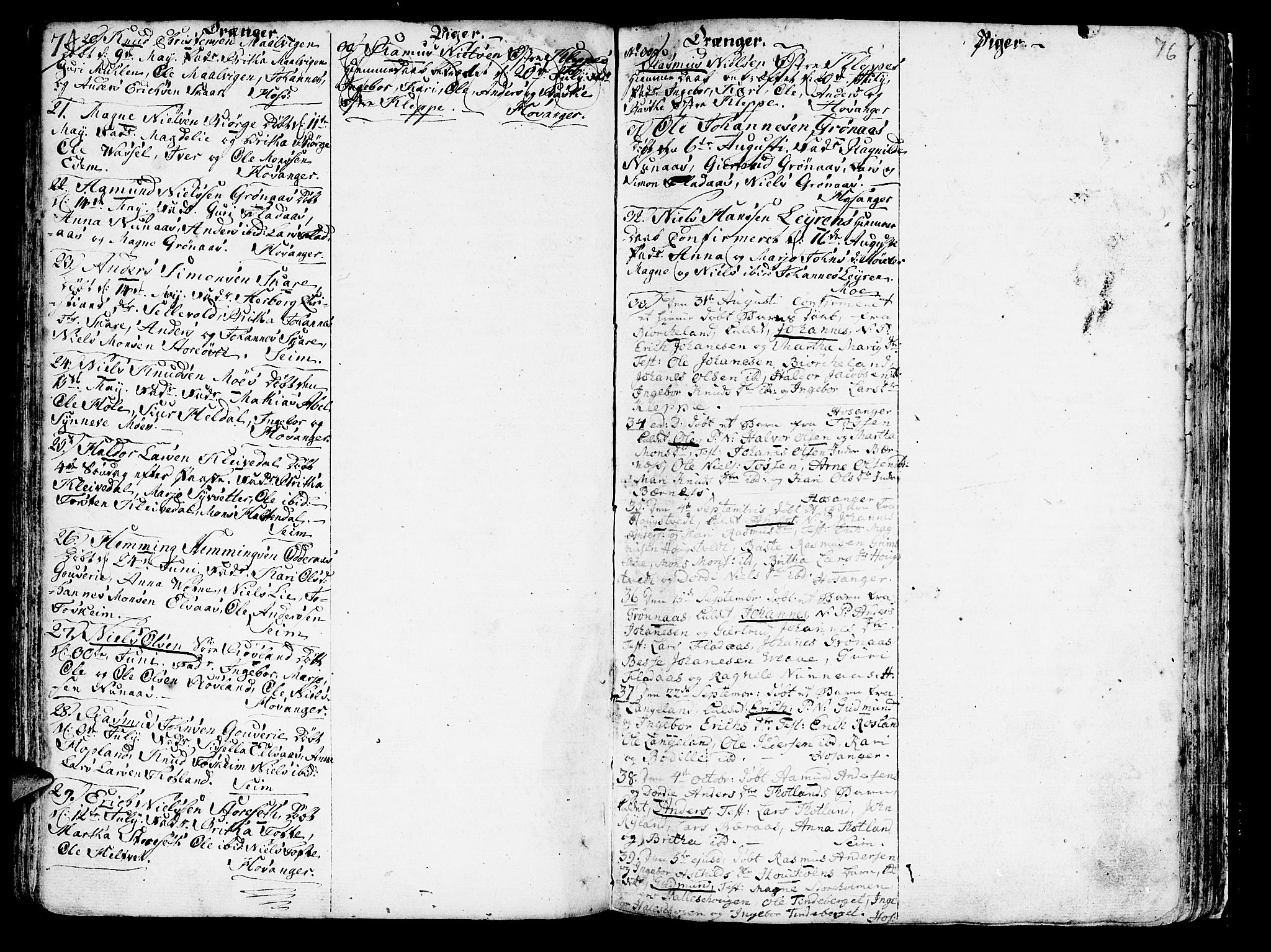 Hosanger sokneprestembete, AV/SAB-A-75801/H/Haa: Parish register (official) no. A 2 /1, 1766-1793, p. 76