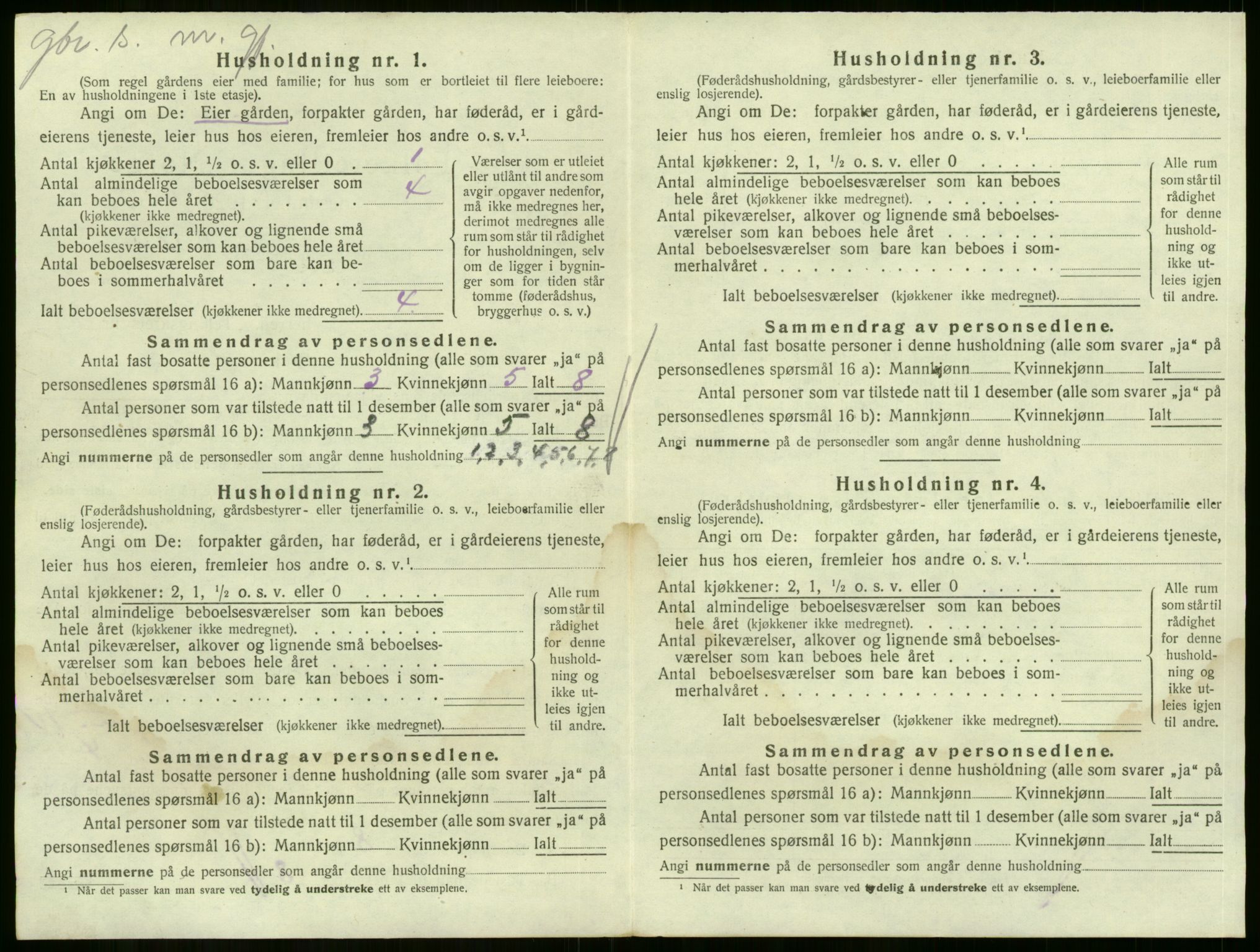 SAKO, 1920 census for Sande, 1920, p. 851