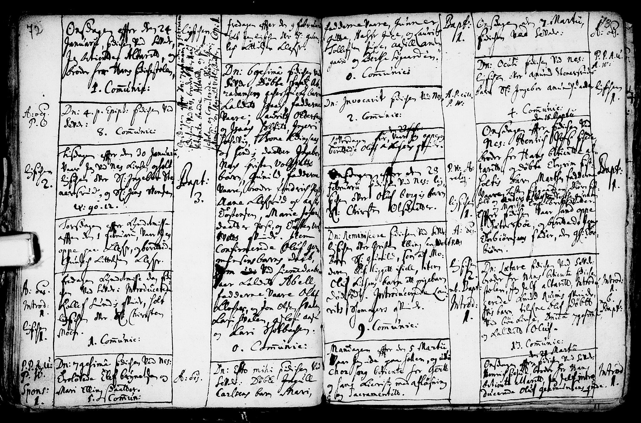 Sauherad kirkebøker, AV/SAKO-A-298/F/Fa/L0002: Parish register (official) no. I 2, 1681-1720, p. 72-73