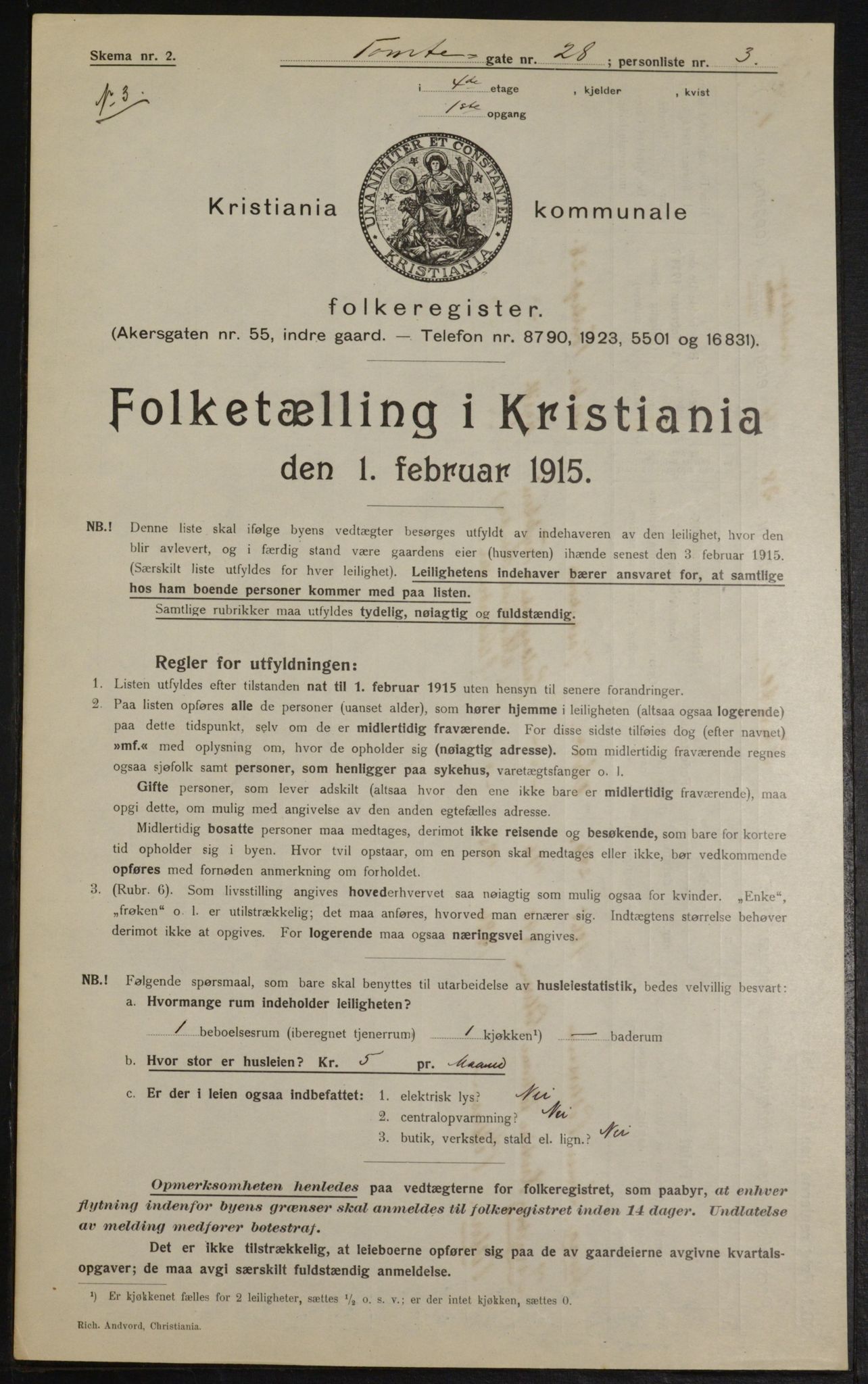 OBA, Municipal Census 1915 for Kristiania, 1915, p. 114050