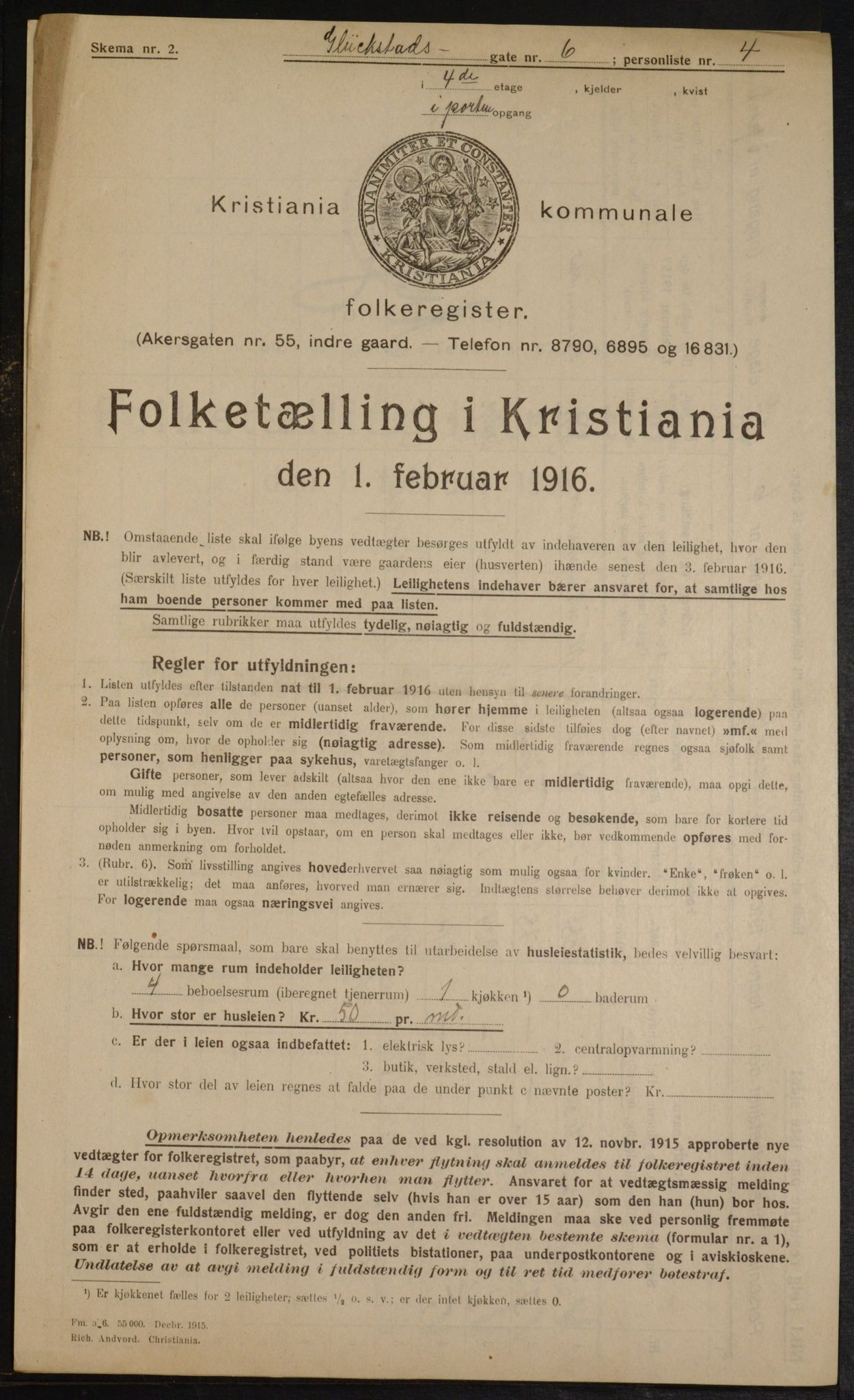 OBA, Municipal Census 1916 for Kristiania, 1916, p. 30091