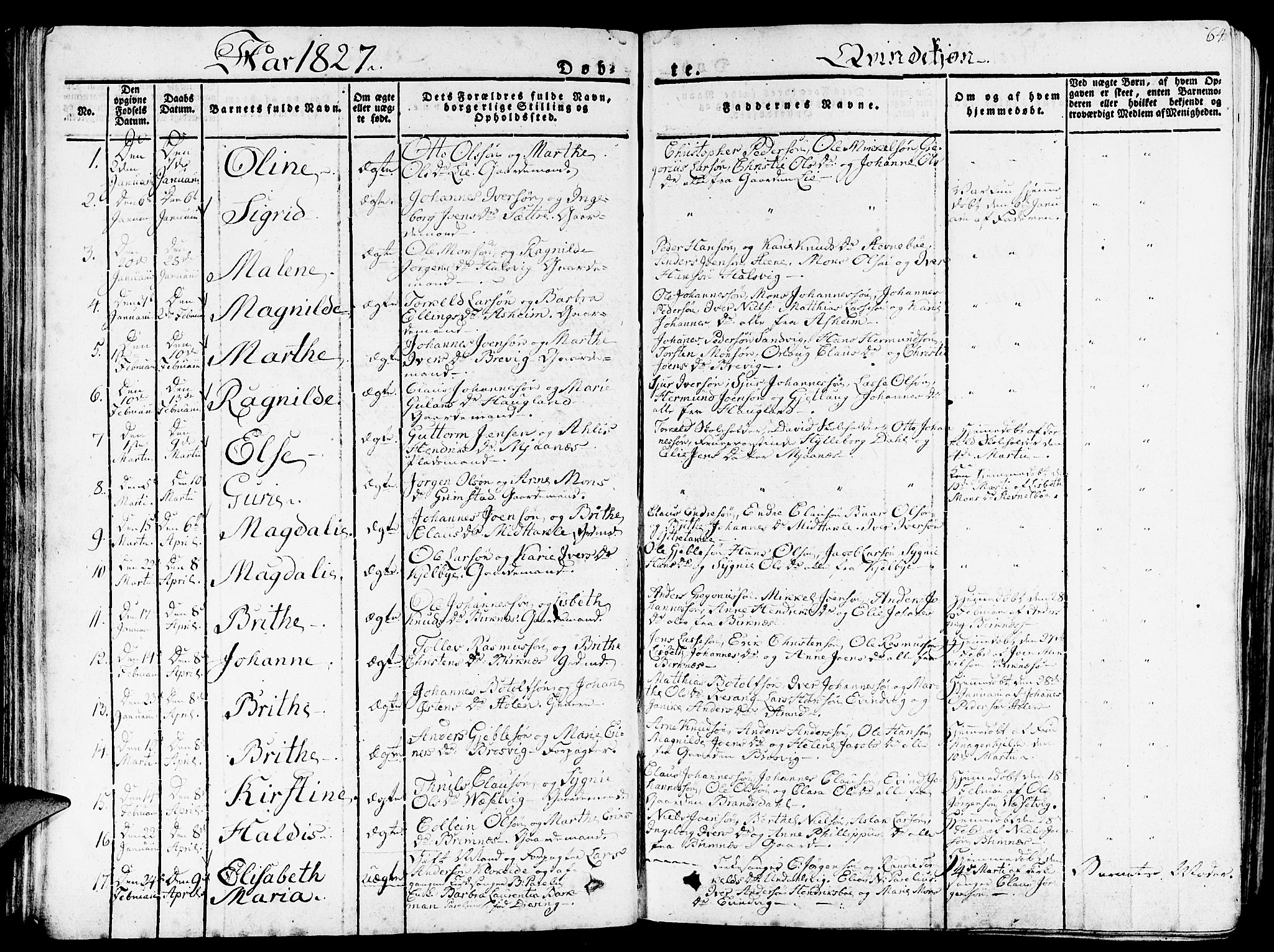 Gulen sokneprestembete, SAB/A-80201/H/Haa/Haaa/L0019: Parish register (official) no. A 19, 1826-1836, p. 64