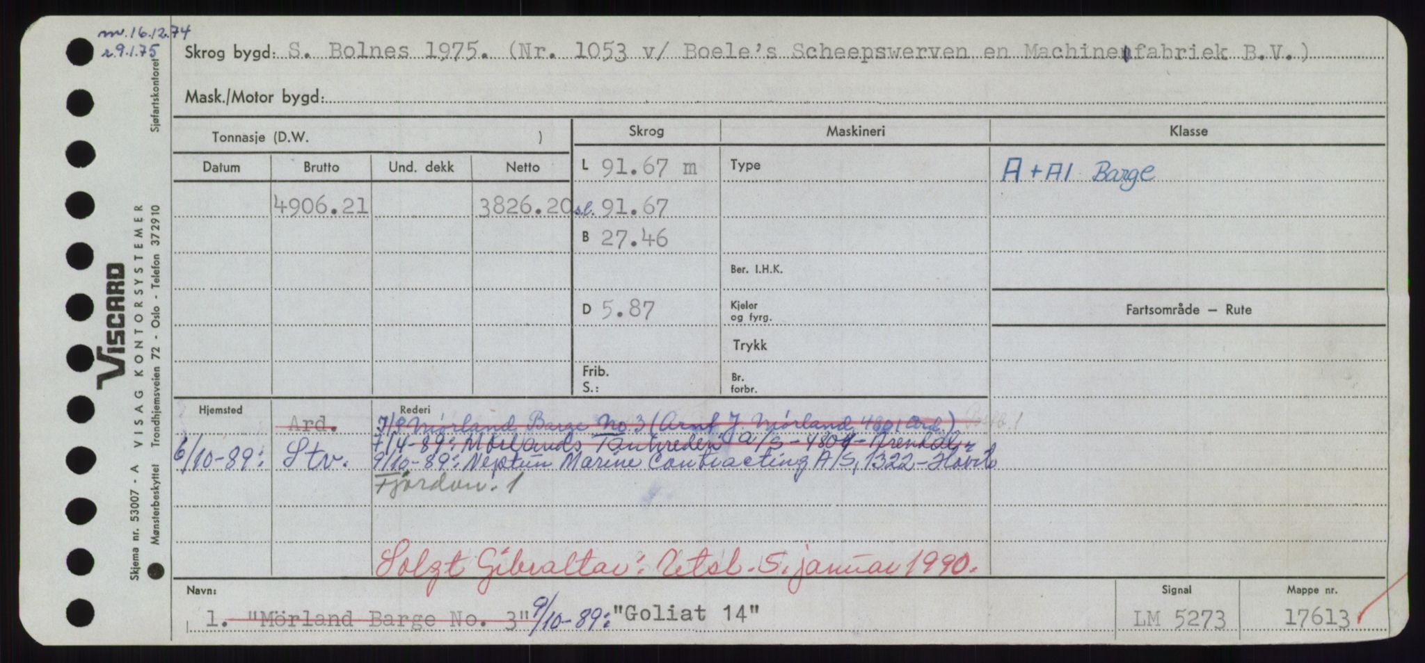 Sjøfartsdirektoratet med forløpere, Skipsmålingen, RA/S-1627/H/Hd/L0013: Fartøy, Gne-Gås, p. 51