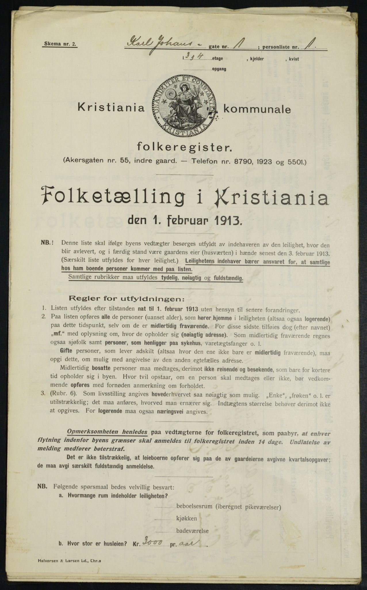 OBA, Municipal Census 1913 for Kristiania, 1913, p. 48420