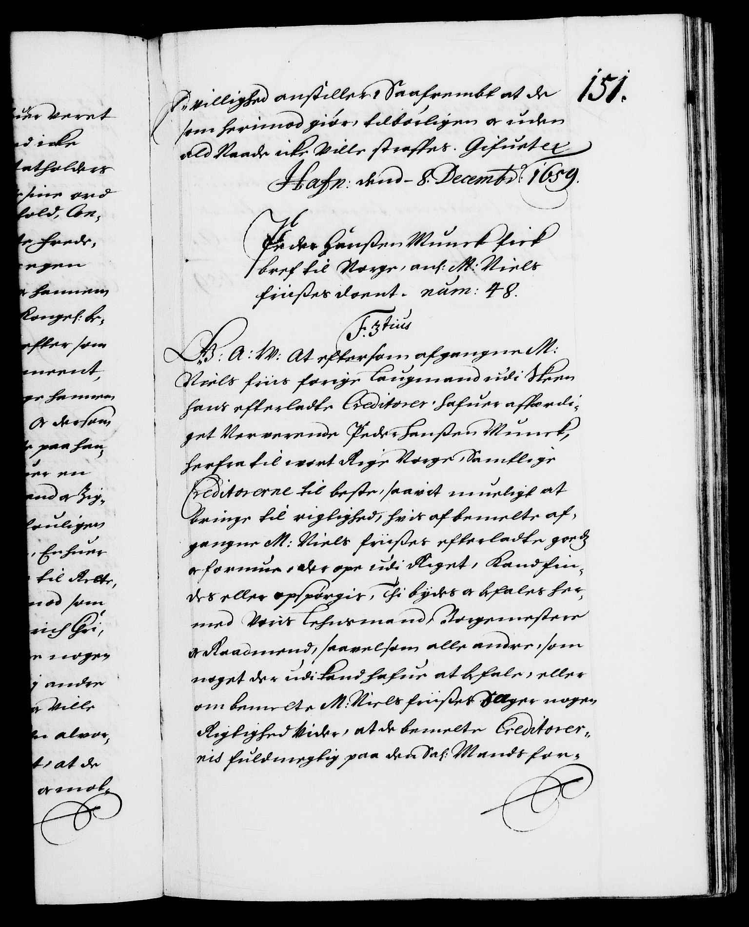 Danske Kanselli 1572-1799, RA/EA-3023/F/Fc/Fca/Fcaa/L0009: Norske registre (mikrofilm), 1657-1660, p. 151a