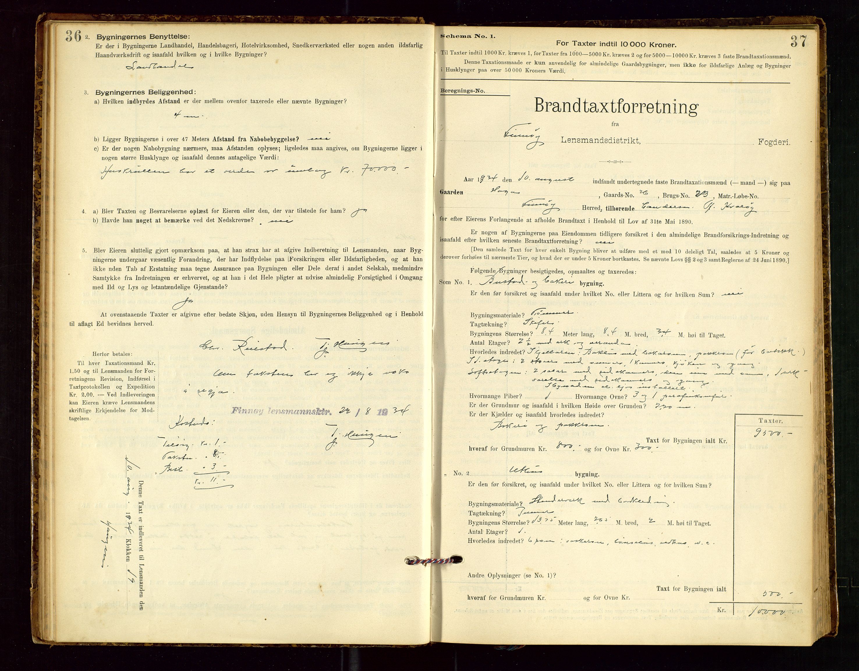 Finnøy lensmannskontor, AV/SAST-A-100442/Goa/L0003: Branntakstprotokoll - skjemaprotokoll, 1896-1954, p. 36-37