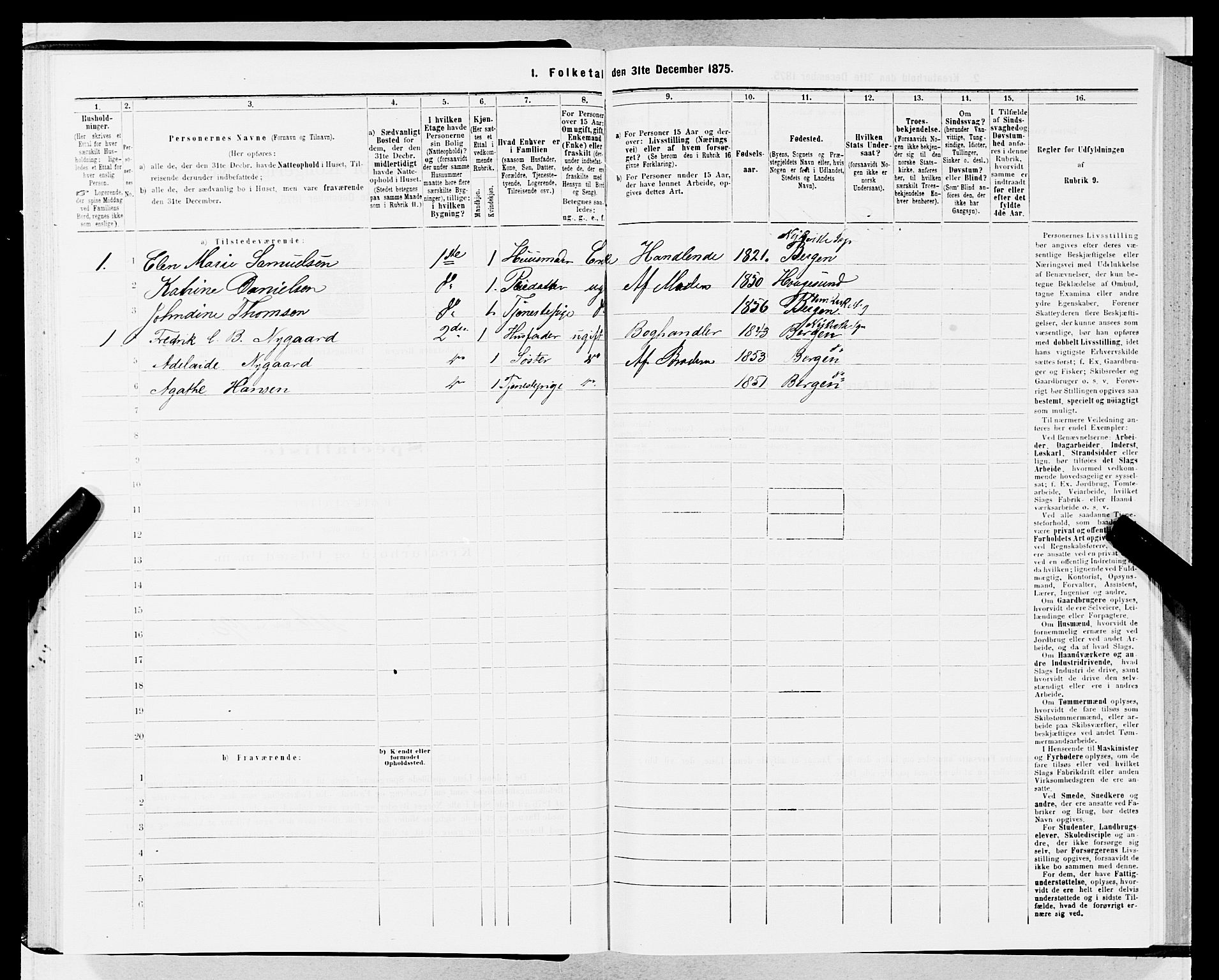 SAB, 1875 census for 1301 Bergen, 1875, p. 2679