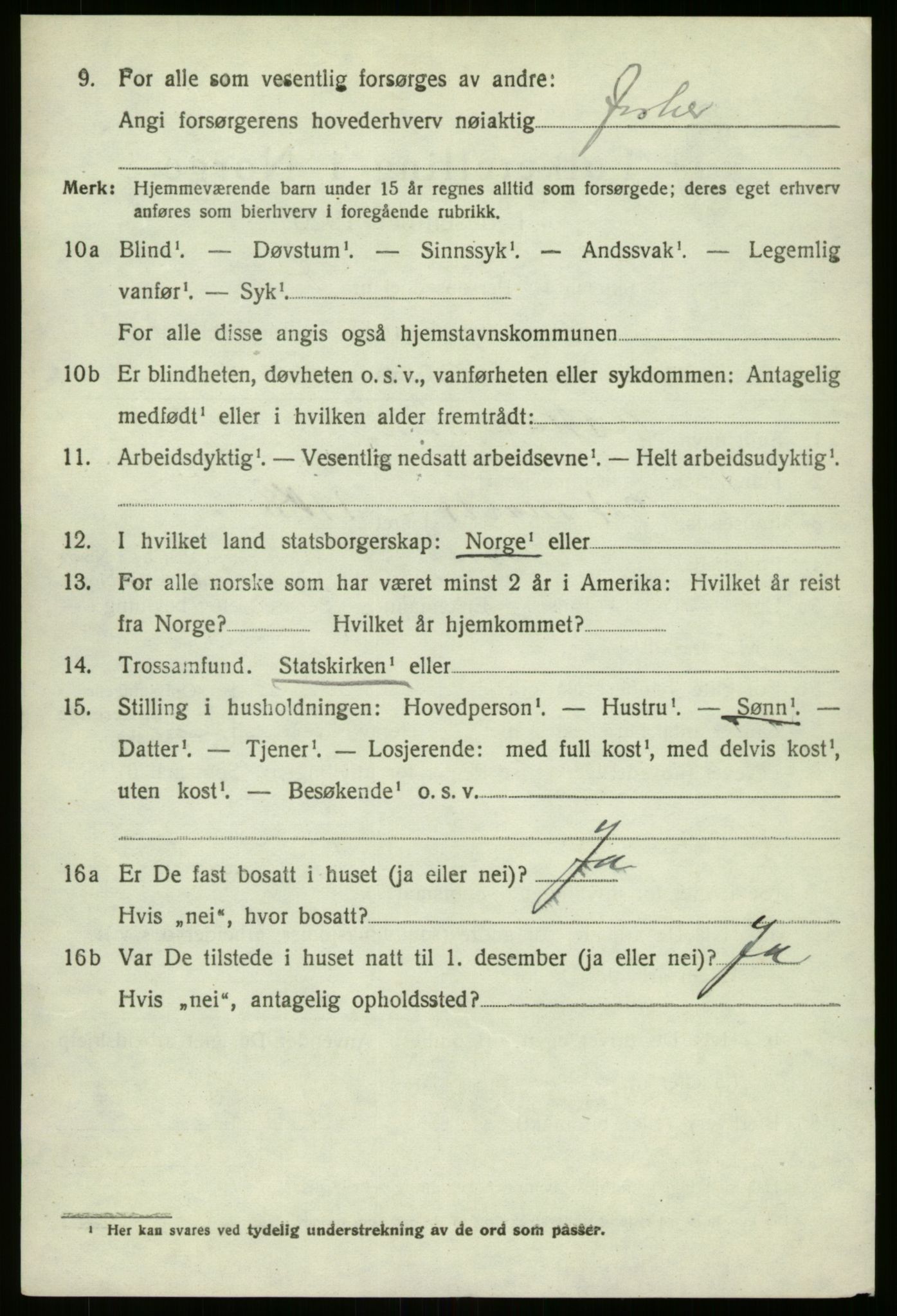 SAB, 1920 census for Vevring, 1920, p. 2521