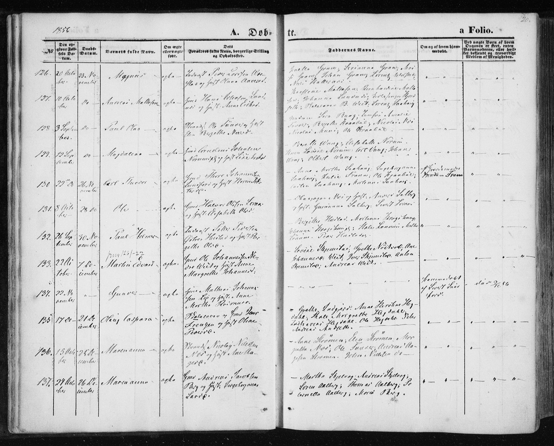 Ministerialprotokoller, klokkerbøker og fødselsregistre - Nord-Trøndelag, SAT/A-1458/730/L0283: Parish register (official) no. 730A08, 1855-1865, p. 20