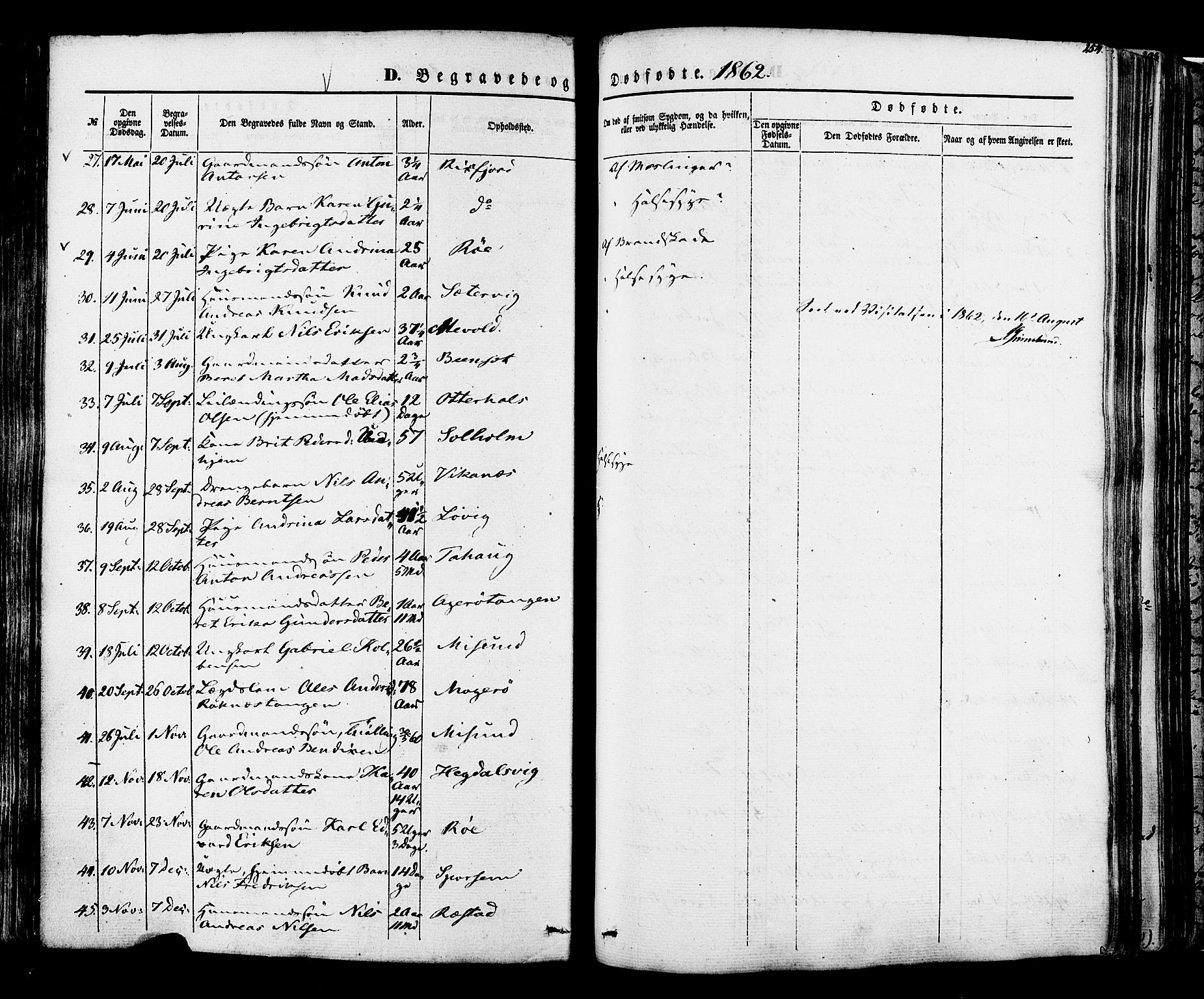 Ministerialprotokoller, klokkerbøker og fødselsregistre - Møre og Romsdal, AV/SAT-A-1454/560/L0719: Parish register (official) no. 560A03, 1845-1872, p. 254