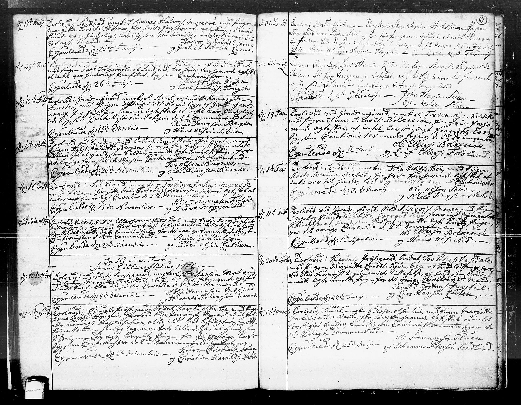 Hjartdal kirkebøker, SAKO/A-270/F/Fa/L0004: Parish register (official) no. I 4, 1727-1795, p. 67