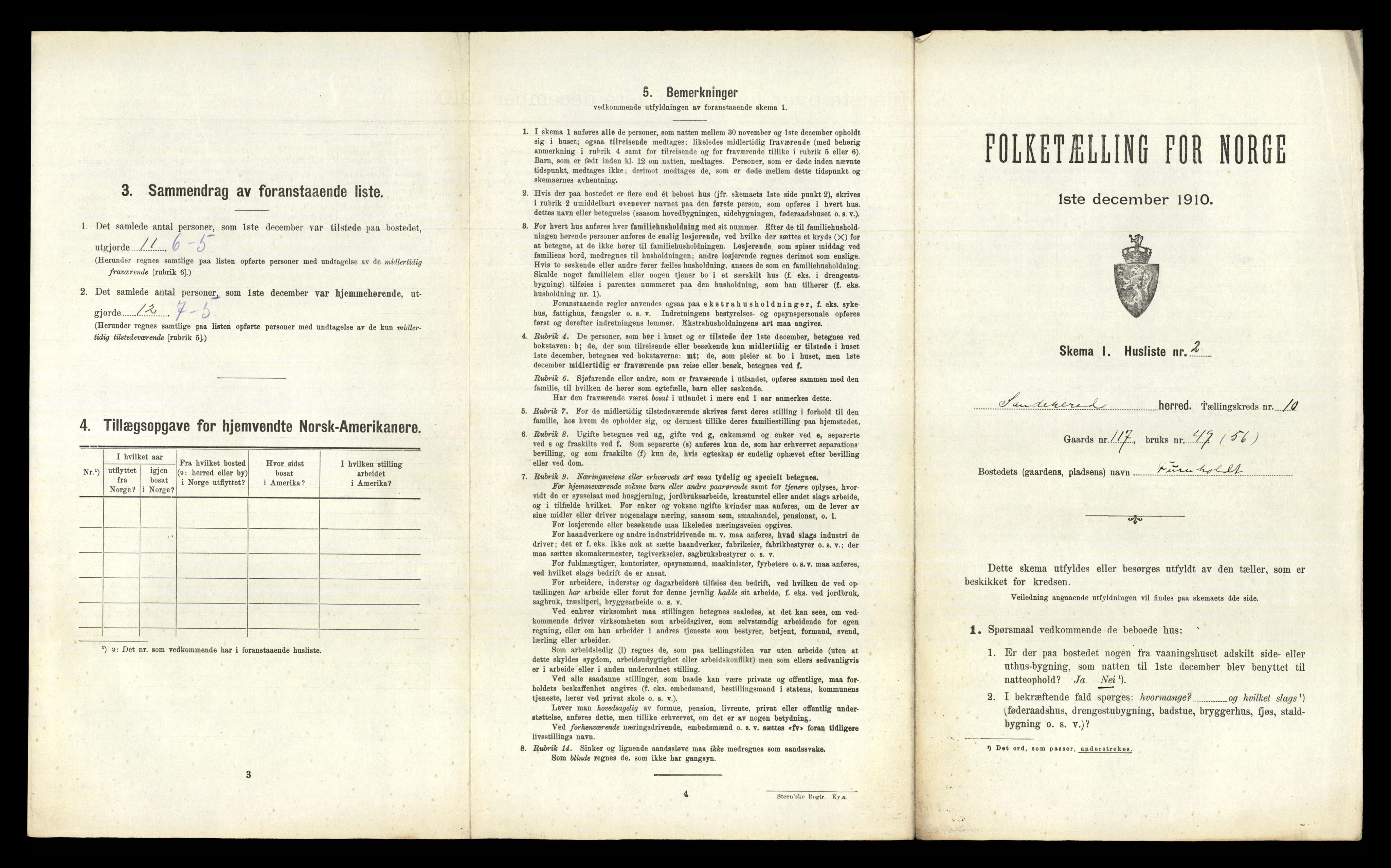 RA, 1910 census for Sandeherred, 1910, p. 1953