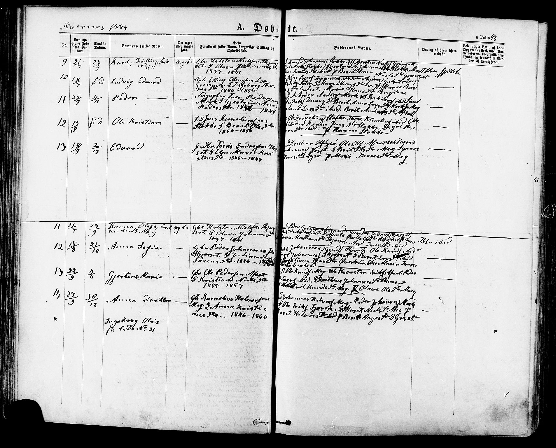 Ministerialprotokoller, klokkerbøker og fødselsregistre - Møre og Romsdal, SAT/A-1454/568/L0805: Parish register (official) no. 568A12 /1, 1869-1884, p. 93
