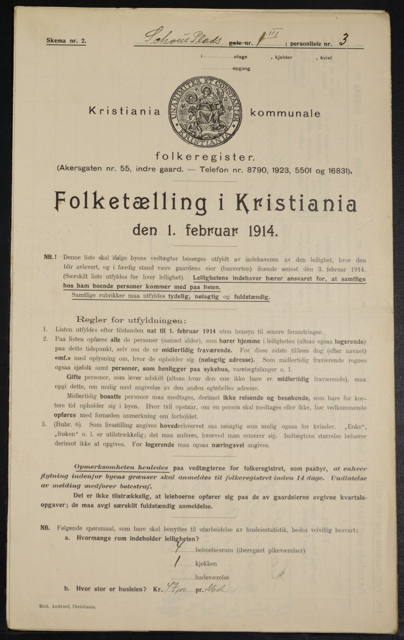 OBA, Municipal Census 1914 for Kristiania, 1914, p. 90080