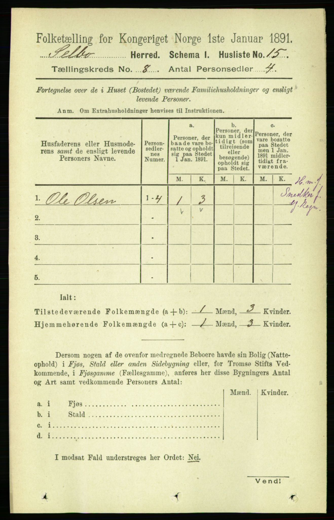 RA, 1891 census for 1664 Selbu, 1891, p. 2859