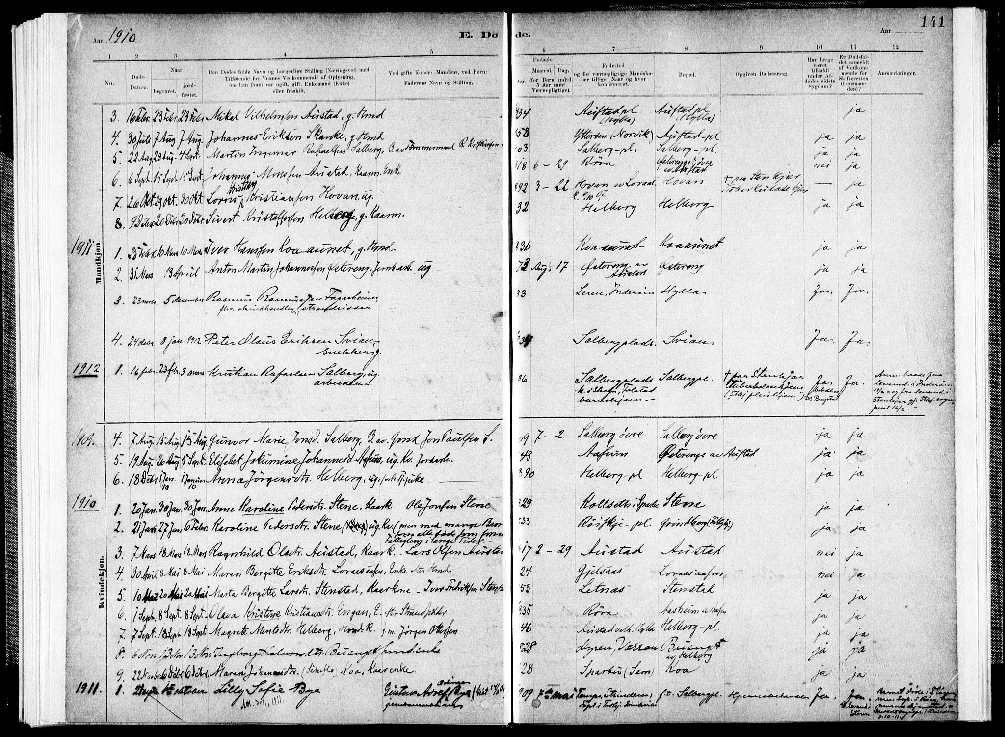Ministerialprotokoller, klokkerbøker og fødselsregistre - Nord-Trøndelag, SAT/A-1458/731/L0309: Parish register (official) no. 731A01, 1879-1918, p. 141