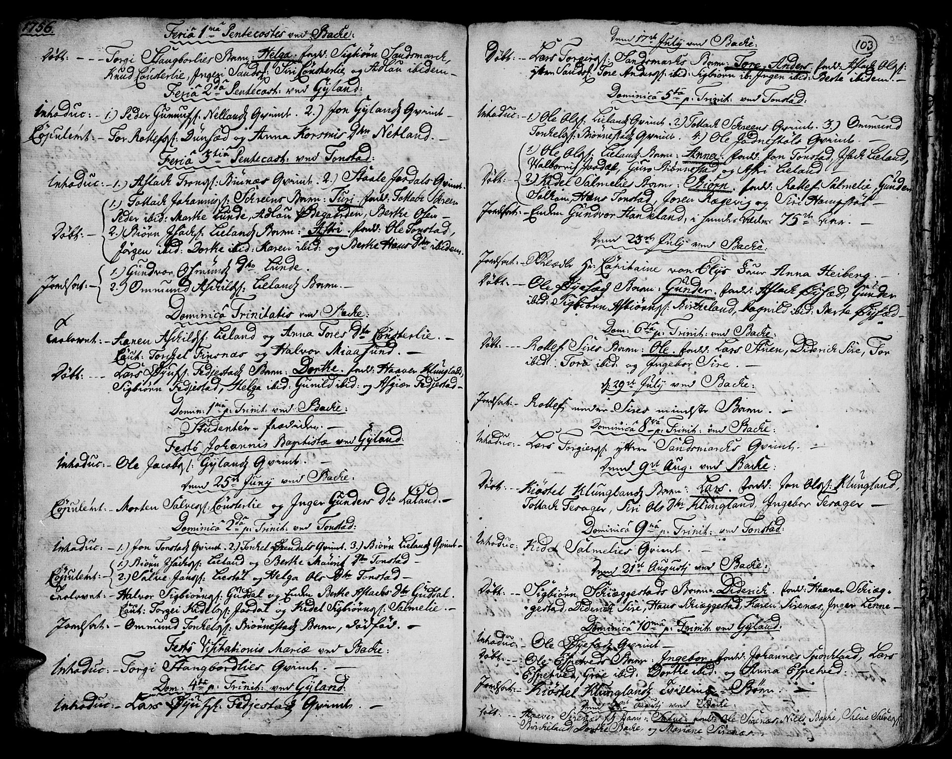 Bakke sokneprestkontor, AV/SAK-1111-0002/F/Fa/Faa/L0001: Parish register (official) no. A 1, 1741-1780, p. 103