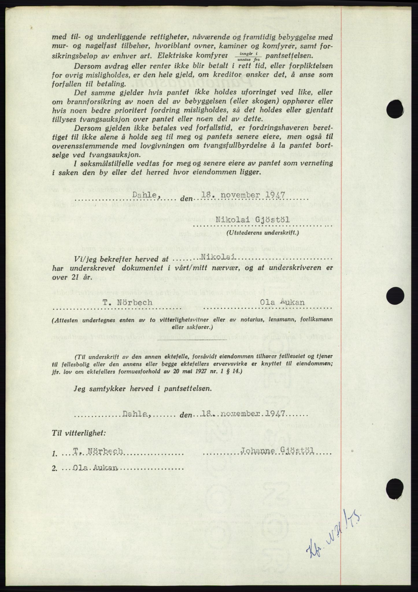 Nordmøre sorenskriveri, AV/SAT-A-4132/1/2/2Ca: Mortgage book no. B97, 1947-1948, Diary no: : 2723/1947