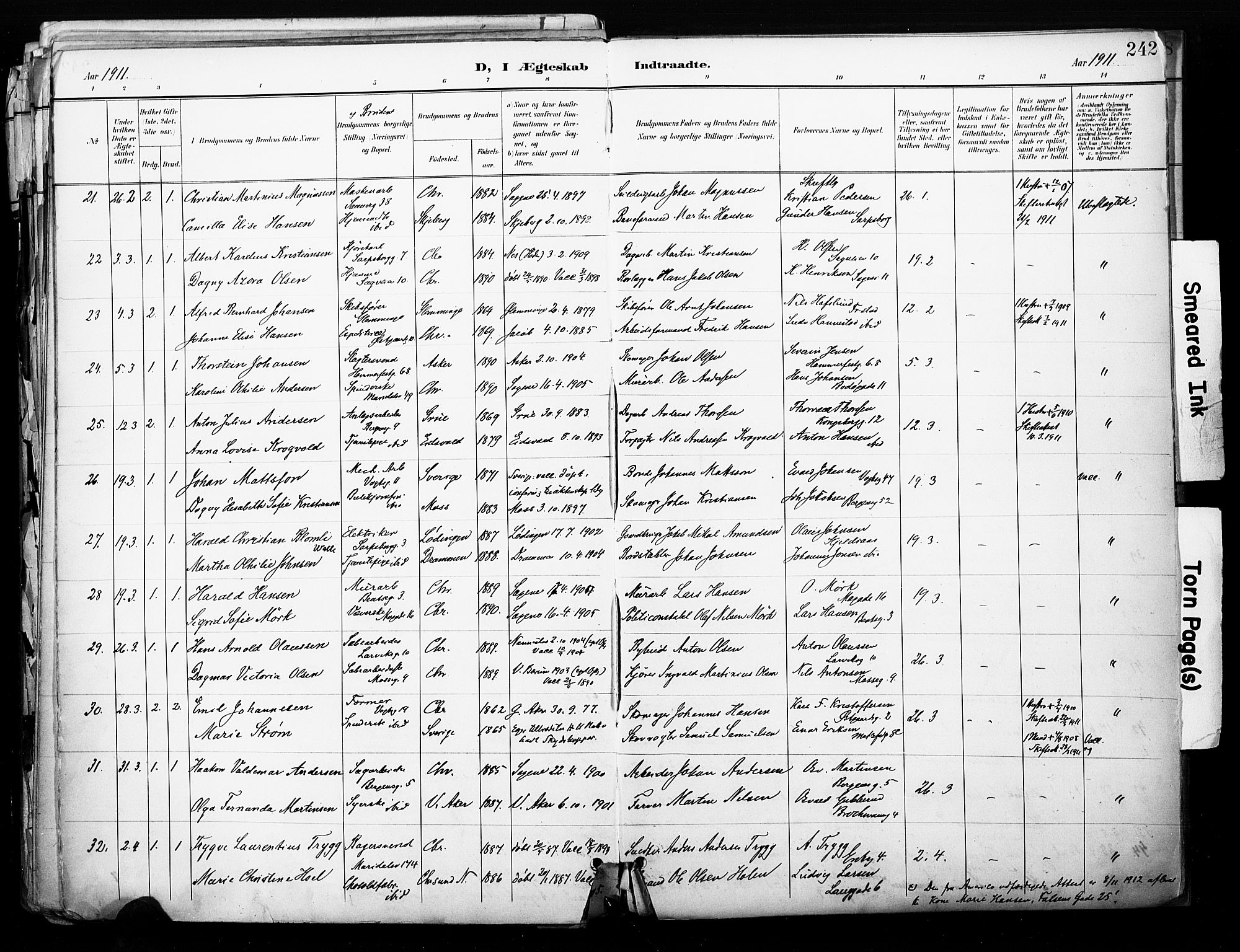 Sagene prestekontor Kirkebøker, AV/SAO-A-10796/F/L0005: Parish register (official) no. 5, 1898-1911, p. 242