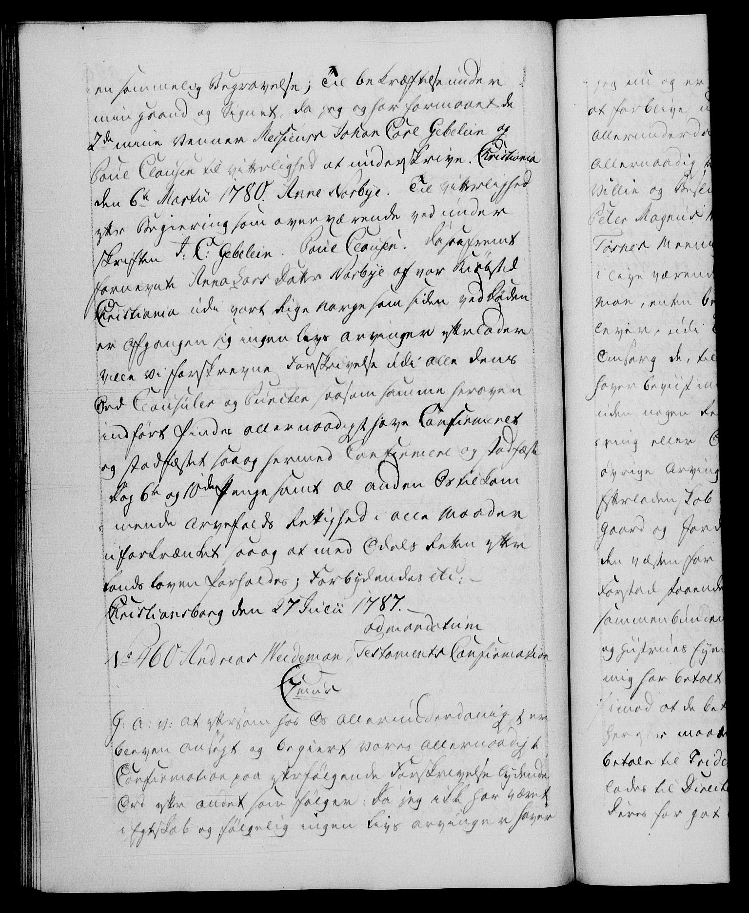 Danske Kanselli 1572-1799, RA/EA-3023/F/Fc/Fca/Fcaa/L0051: Norske registre, 1786-1787, p. 596b