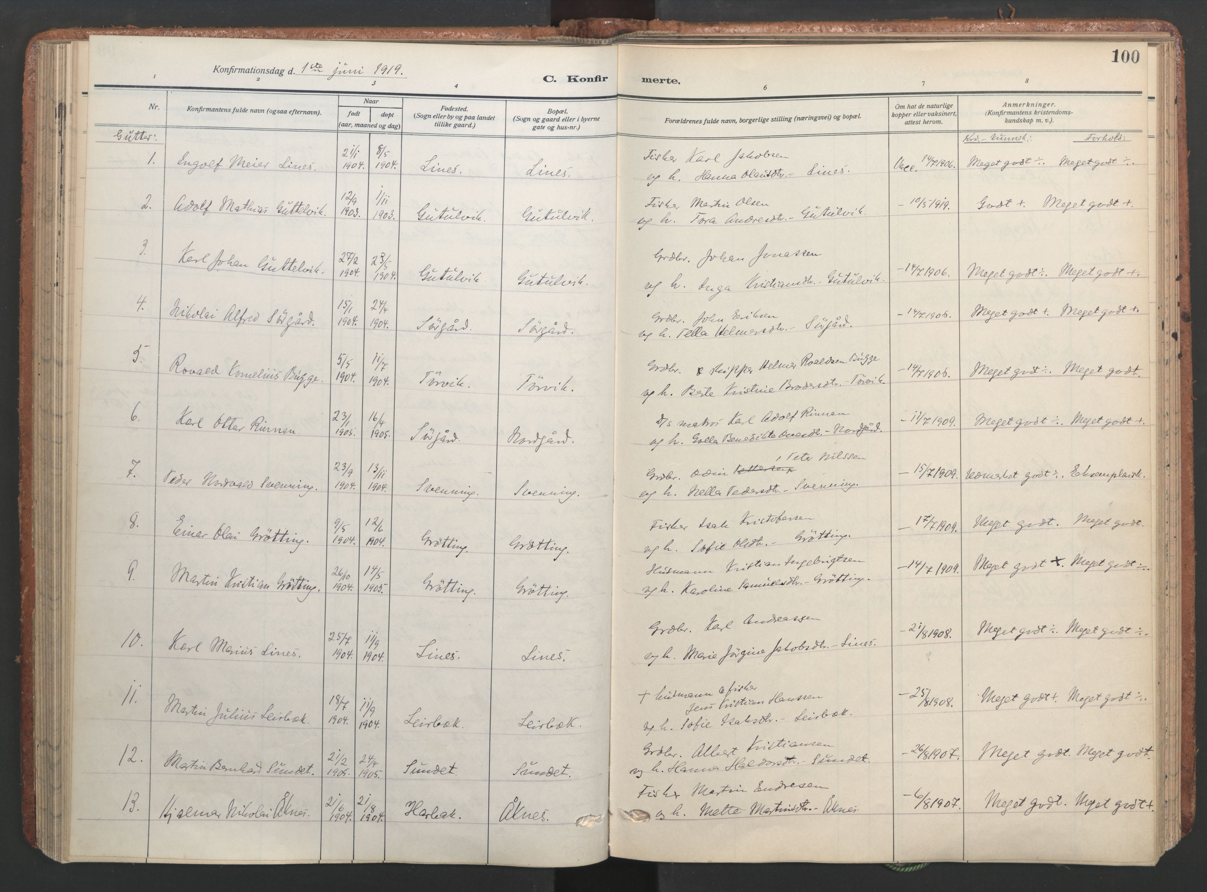 Ministerialprotokoller, klokkerbøker og fødselsregistre - Sør-Trøndelag, SAT/A-1456/656/L0694: Parish register (official) no. 656A03, 1914-1931, p. 100