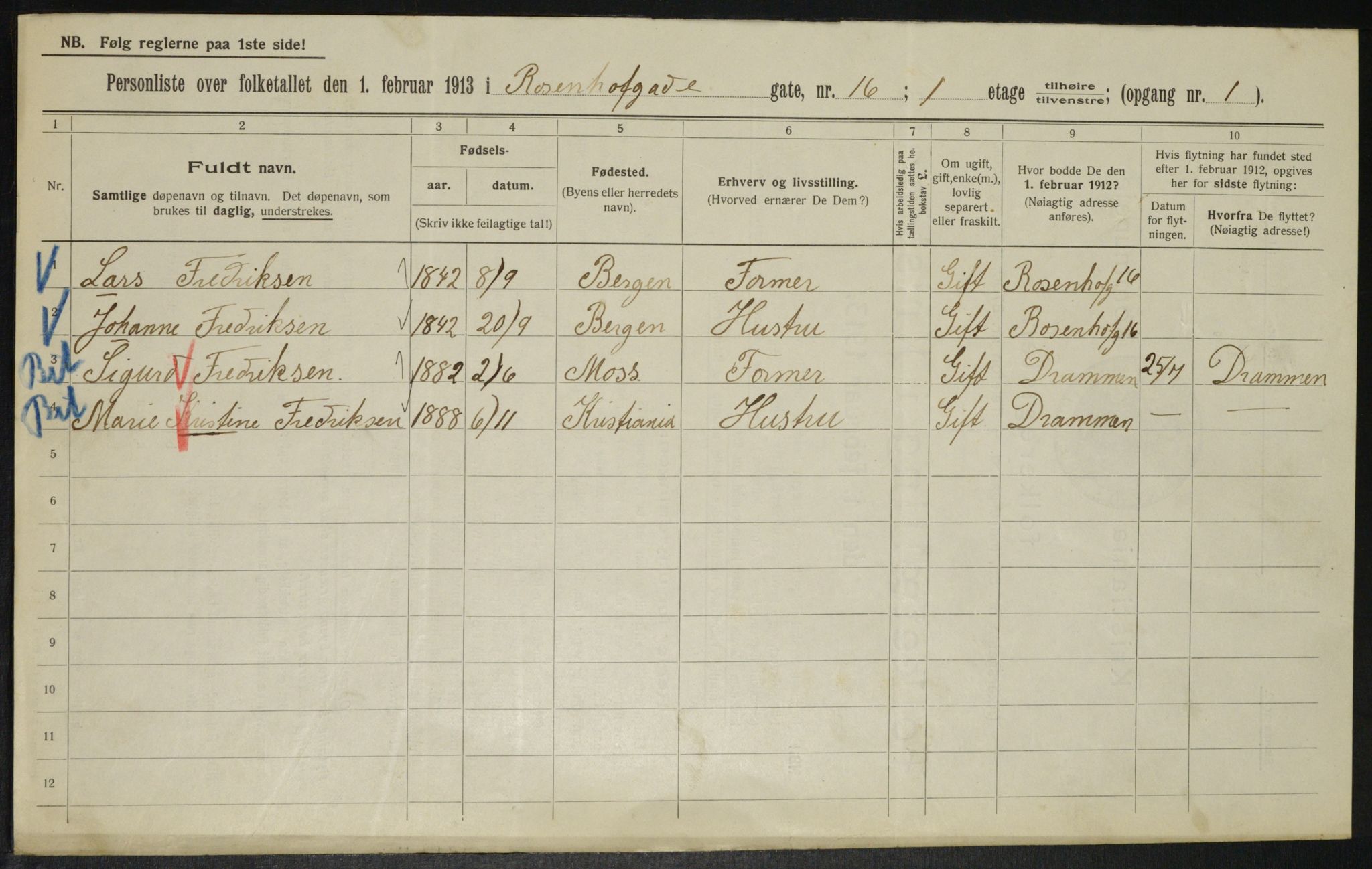 OBA, Municipal Census 1913 for Kristiania, 1913, p. 83798