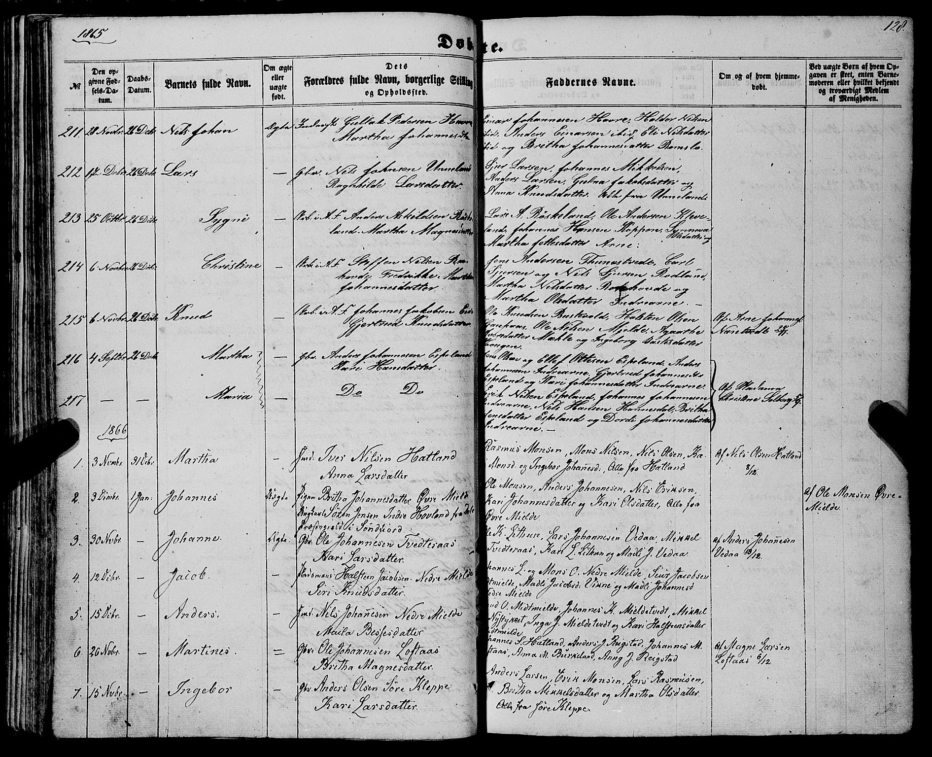 Haus sokneprestembete, AV/SAB-A-75601/H/Haa: Parish register (official) no. A 17, 1858-1870, p. 128