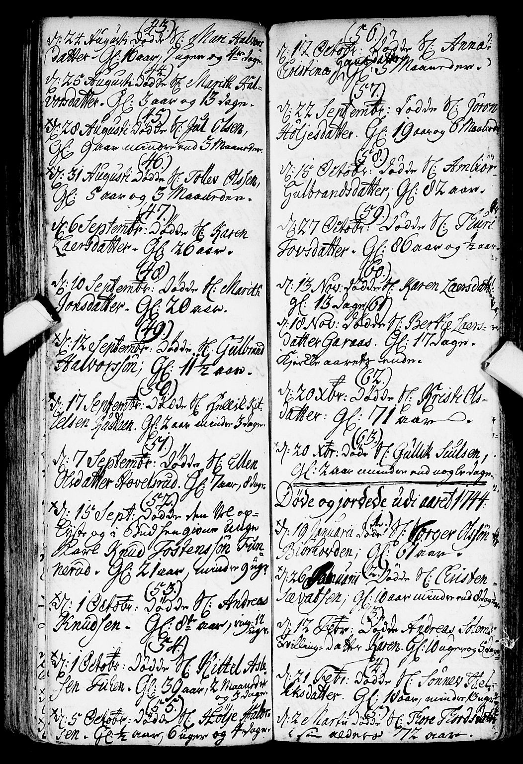 Flesberg kirkebøker, AV/SAKO-A-18/F/Fa/L0002: Parish register (official) no. I 2, 1726-1747