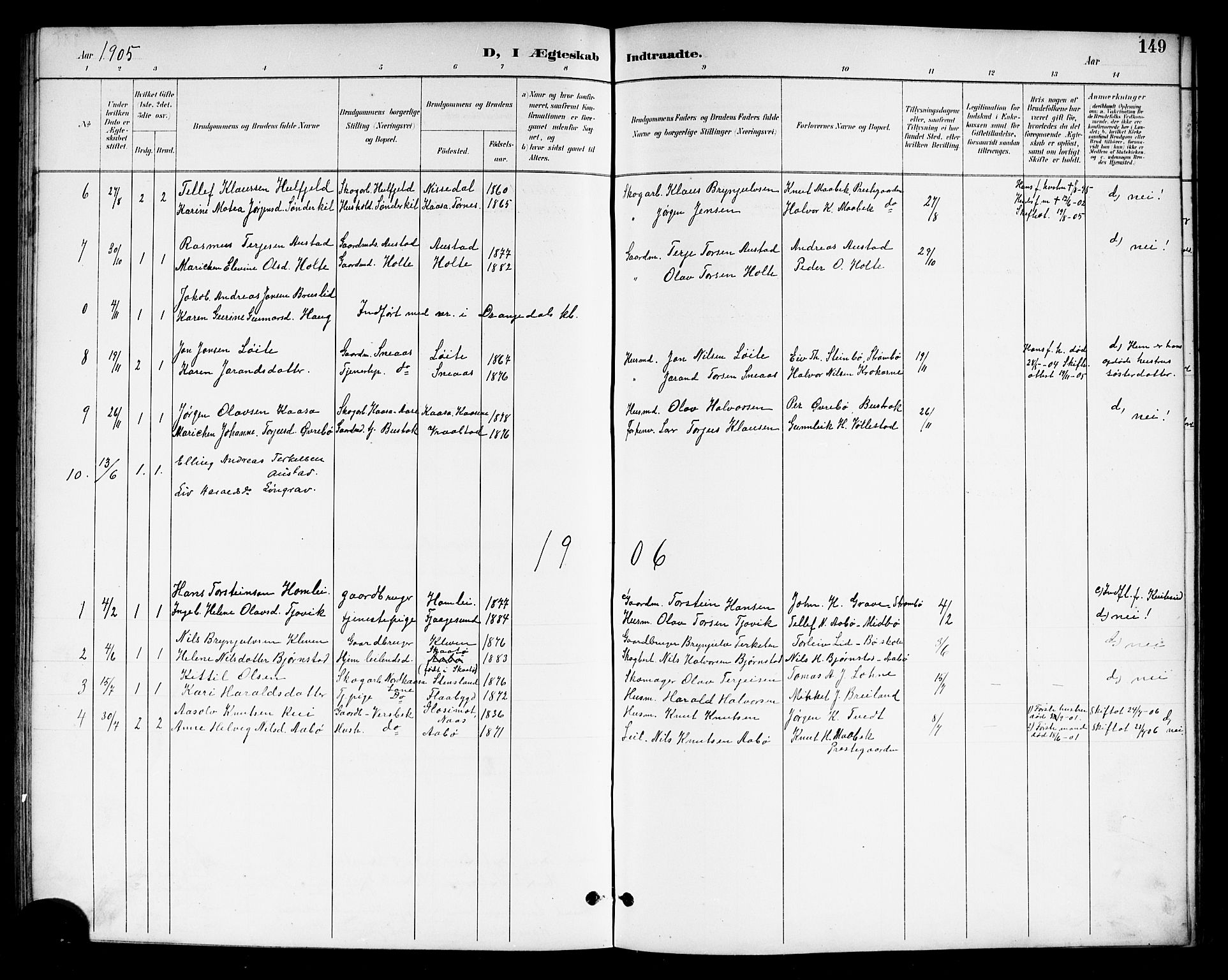 Drangedal kirkebøker, SAKO/A-258/G/Gb/L0002: Parish register (copy) no. II 2, 1895-1918, p. 149