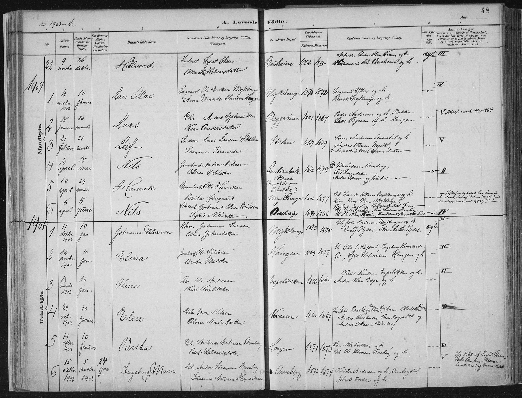 Jostedal sokneprestembete, SAB/A-80601/H/Haa/Haab/L0001: Parish register (official) no. B 1, 1887-1914, p. 48