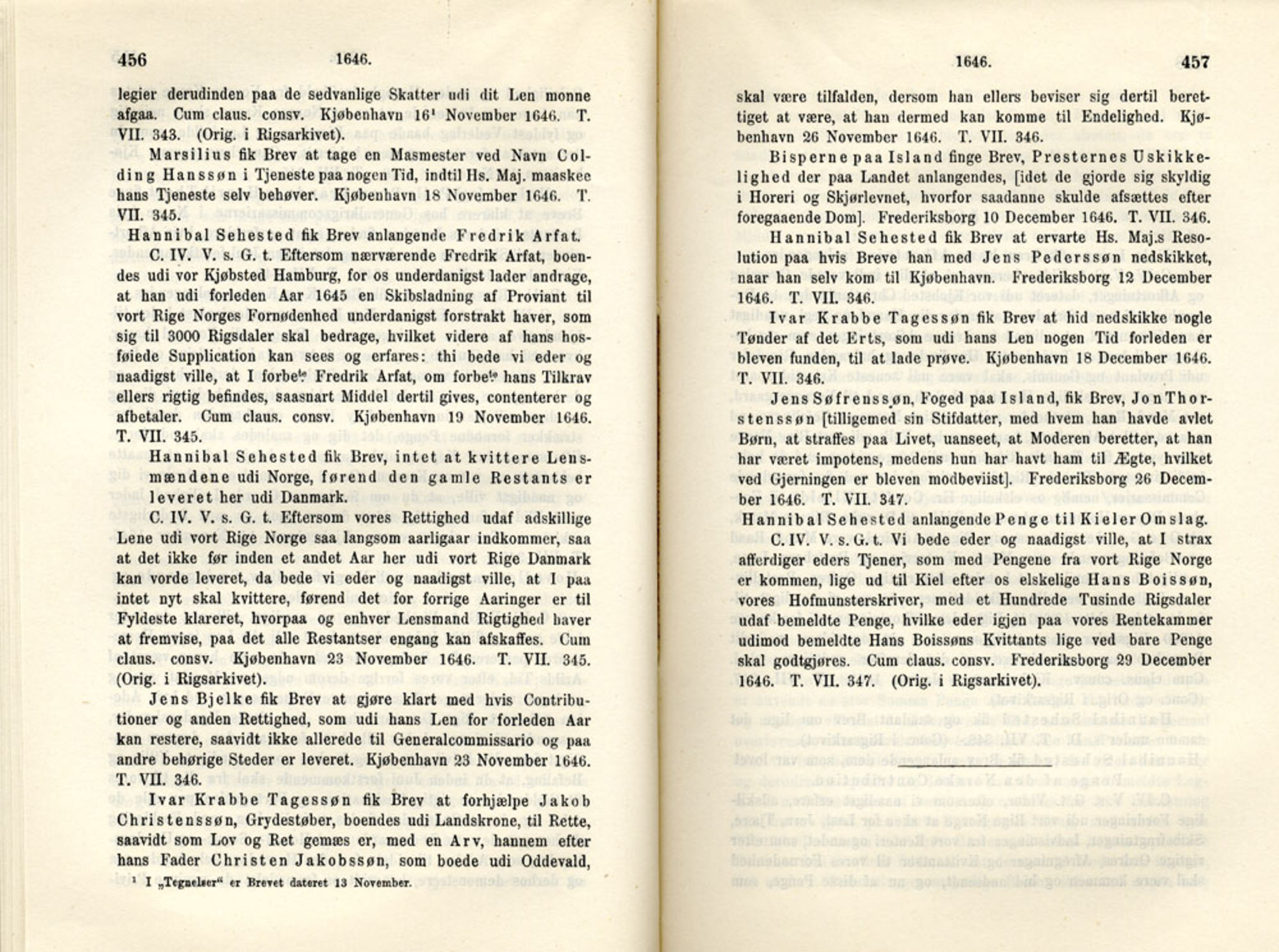 Publikasjoner utgitt av Det Norske Historiske Kildeskriftfond, PUBL/-/-/-: Norske Rigs-Registranter, bind 8, 1641-1648, p. 456-457