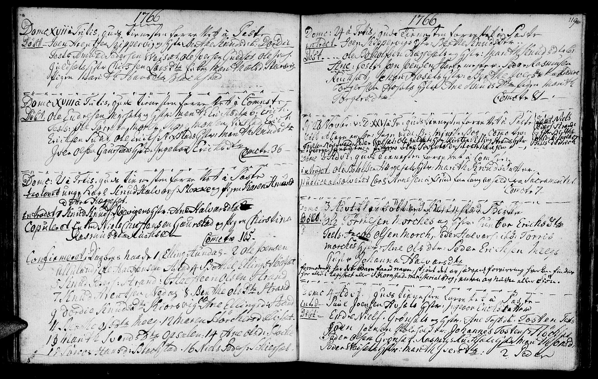 Ministerialprotokoller, klokkerbøker og fødselsregistre - Møre og Romsdal, SAT/A-1454/568/L0798: Parish register (official) no. 568A07, 1753-1780, p. 118-119