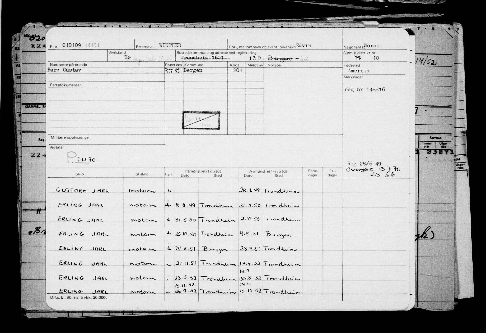 Direktoratet for sjømenn, AV/RA-S-3545/G/Gb/L0081: Hovedkort, 1909, p. 17