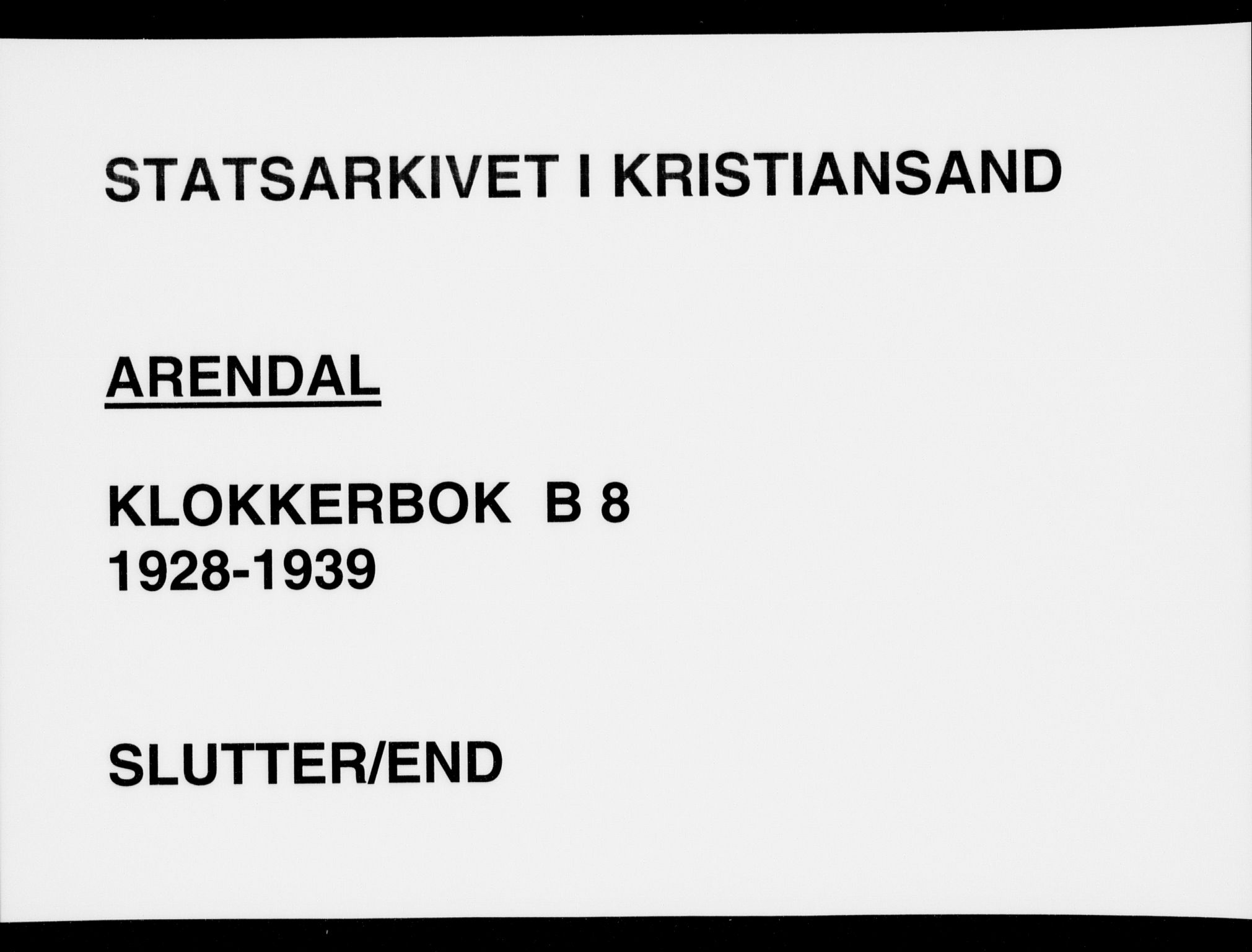 Arendal sokneprestkontor, Trefoldighet, AV/SAK-1111-0040/F/Fb/L0008: Parish register (copy) no. B 8, 1928-1939