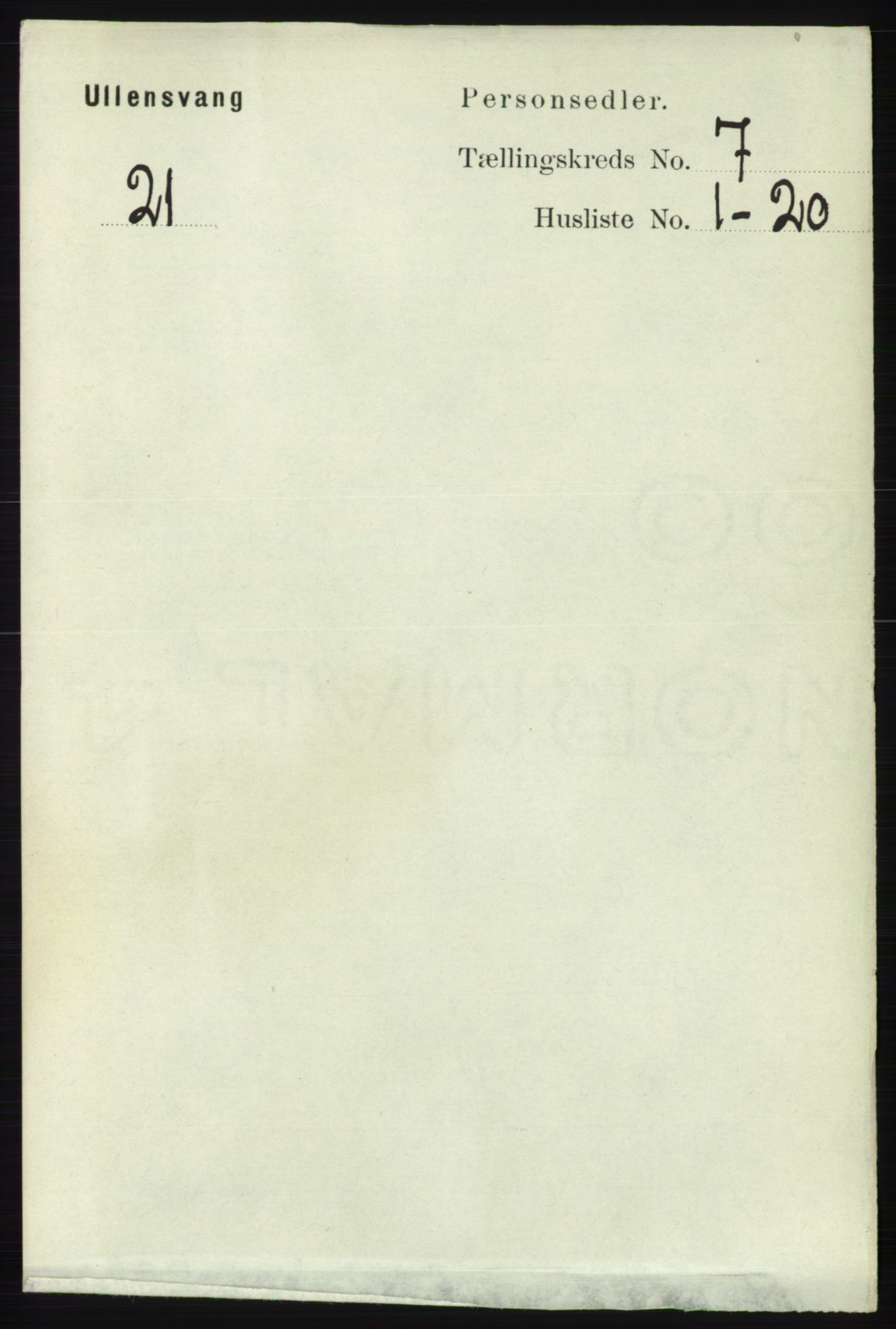 RA, 1891 census for 1230 Ullensvang, 1891, p. 2352
