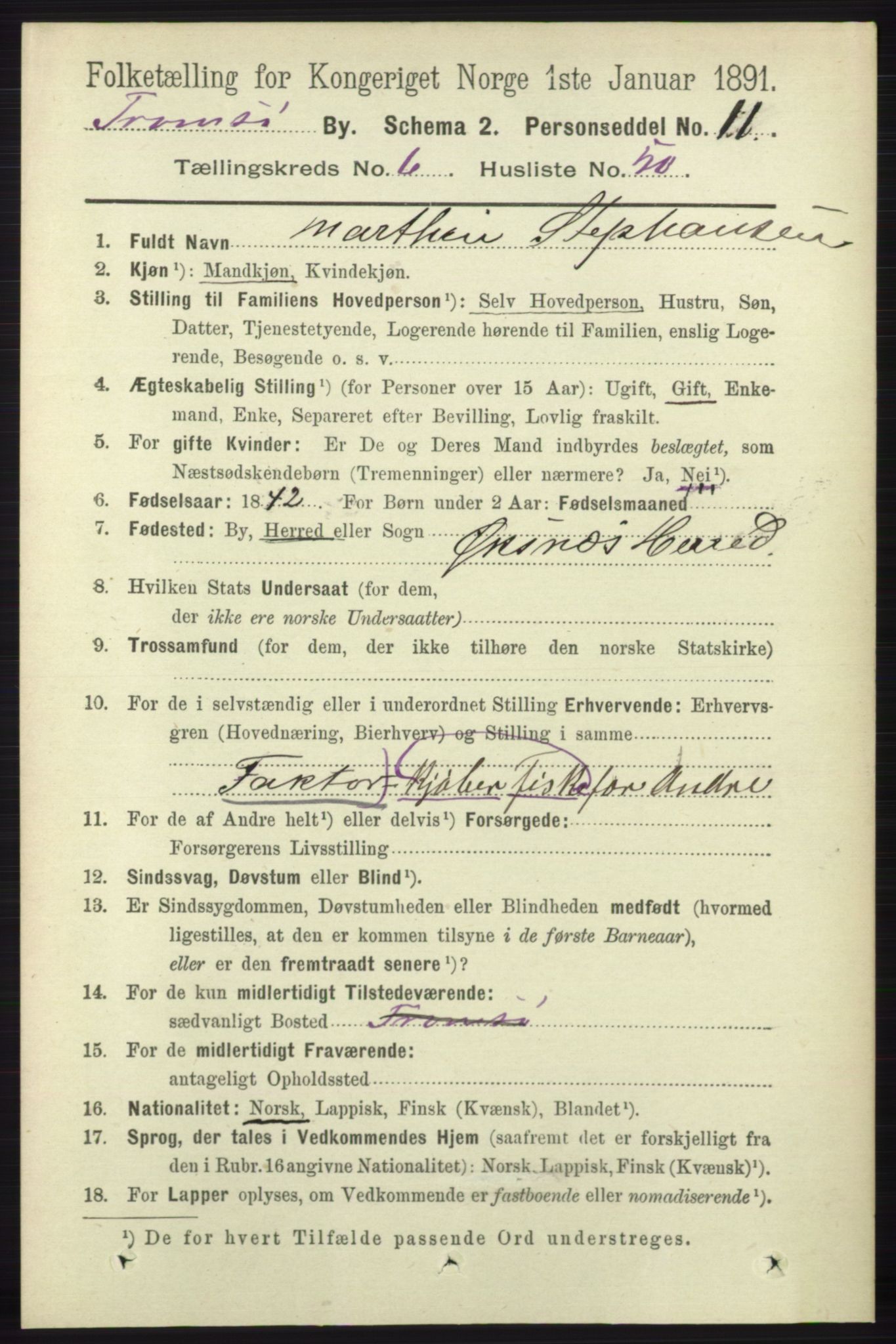 RA, 1891 census for 1902 Tromsø, 1891, p. 6203