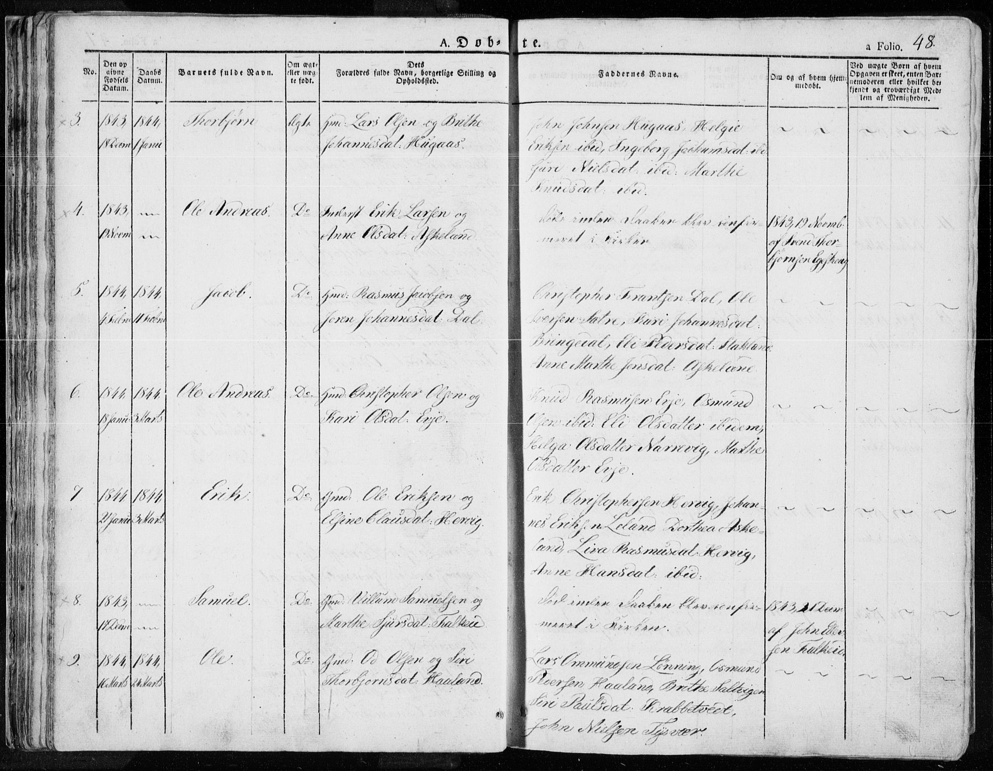 Tysvær sokneprestkontor, AV/SAST-A -101864/H/Ha/Haa/L0001: Parish register (official) no. A 1.1, 1831-1856, p. 48