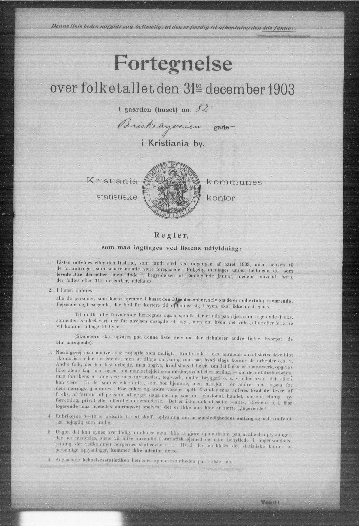 OBA, Municipal Census 1903 for Kristiania, 1903, p. 2050