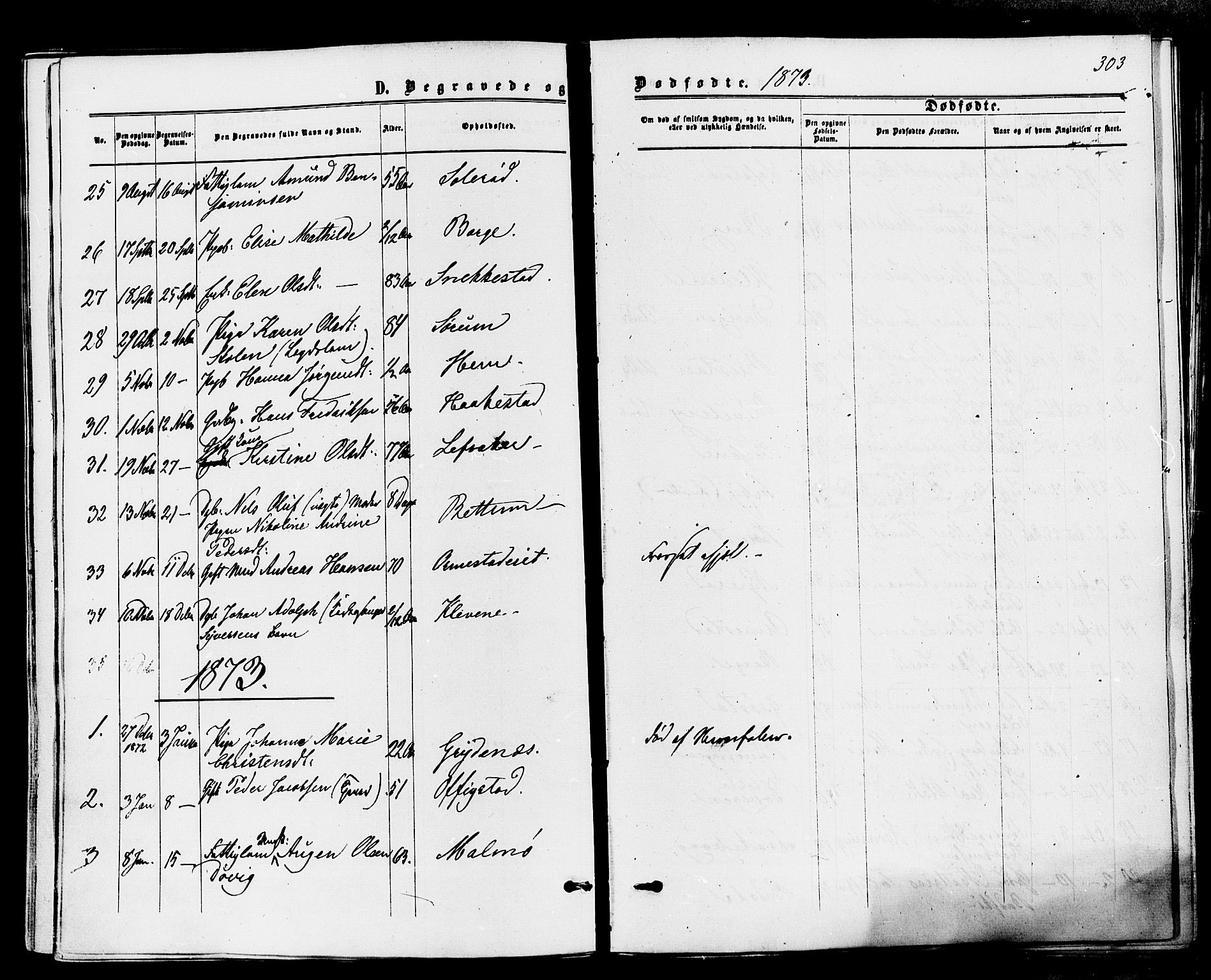 Våle kirkebøker, SAKO/A-334/F/Fa/L0010: Parish register (official) no. I 10, 1861-1877, p. 303